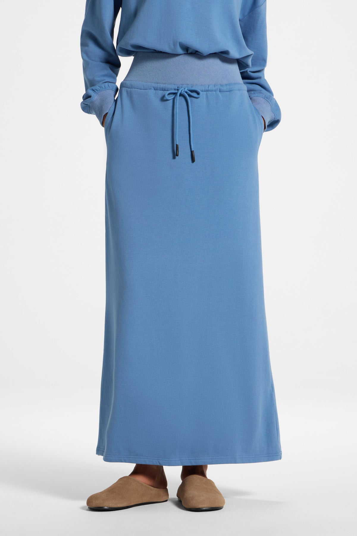 Cotton Blend Lounge Skirt - Sky