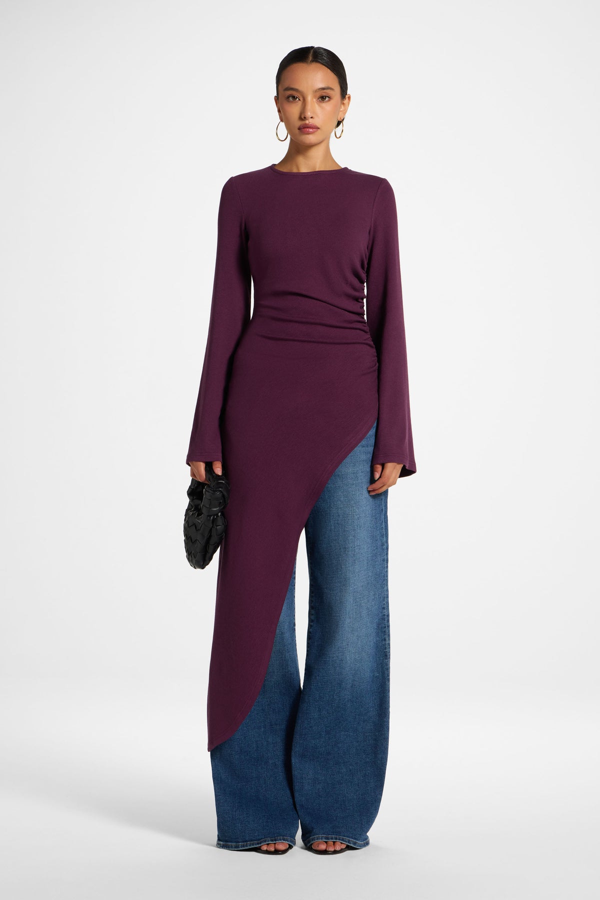 Midi Tunic Top - Black Plum