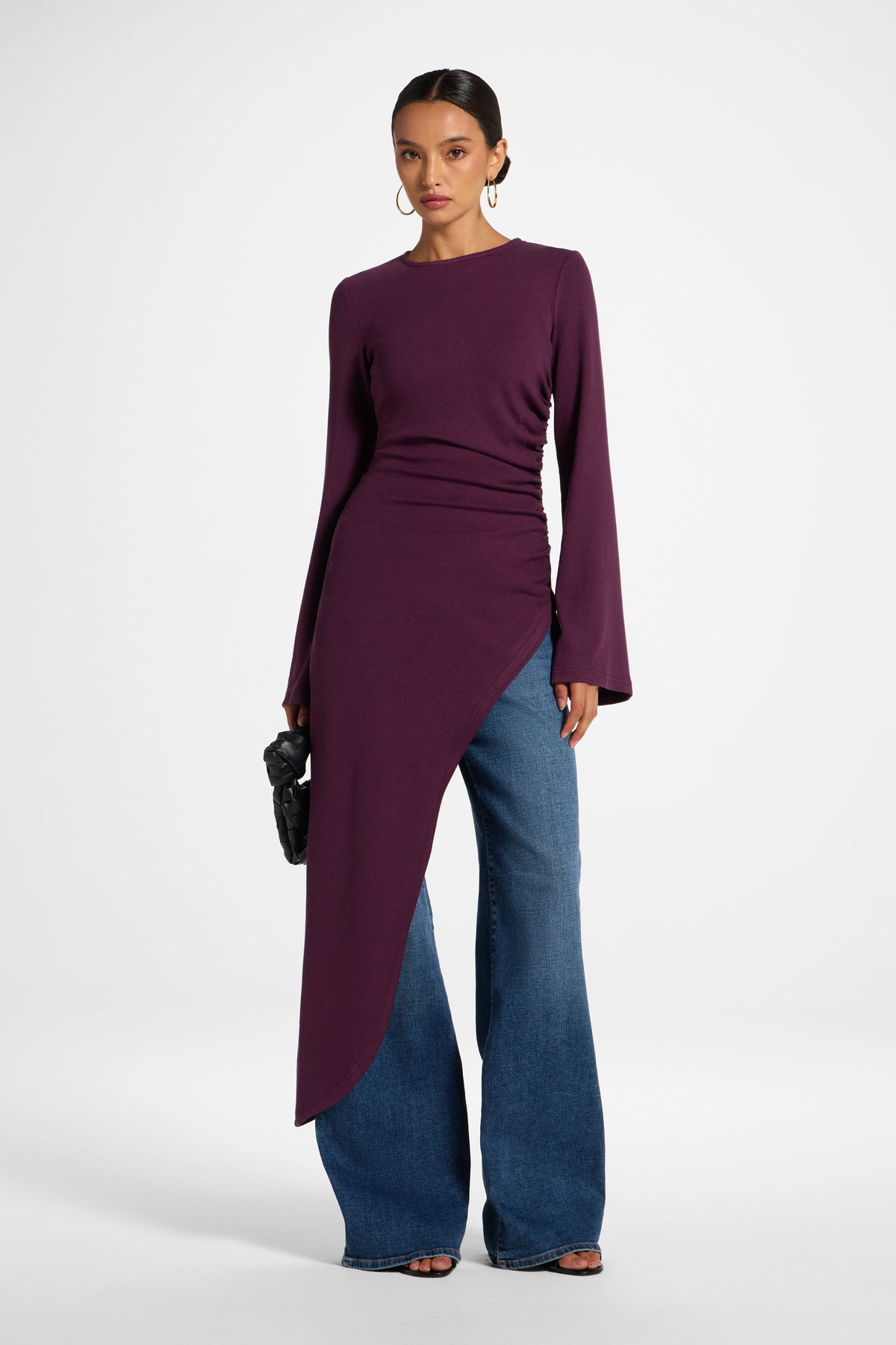 Midi Tunic Top - Black Plum