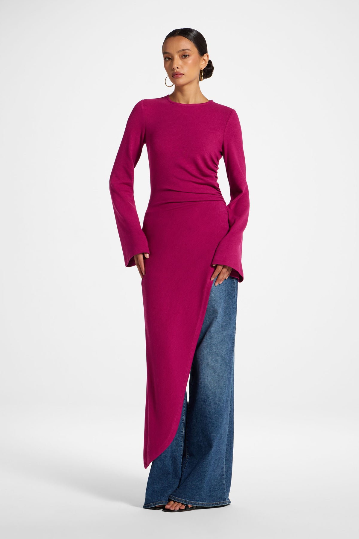 Midi Tunic Top - Magenta