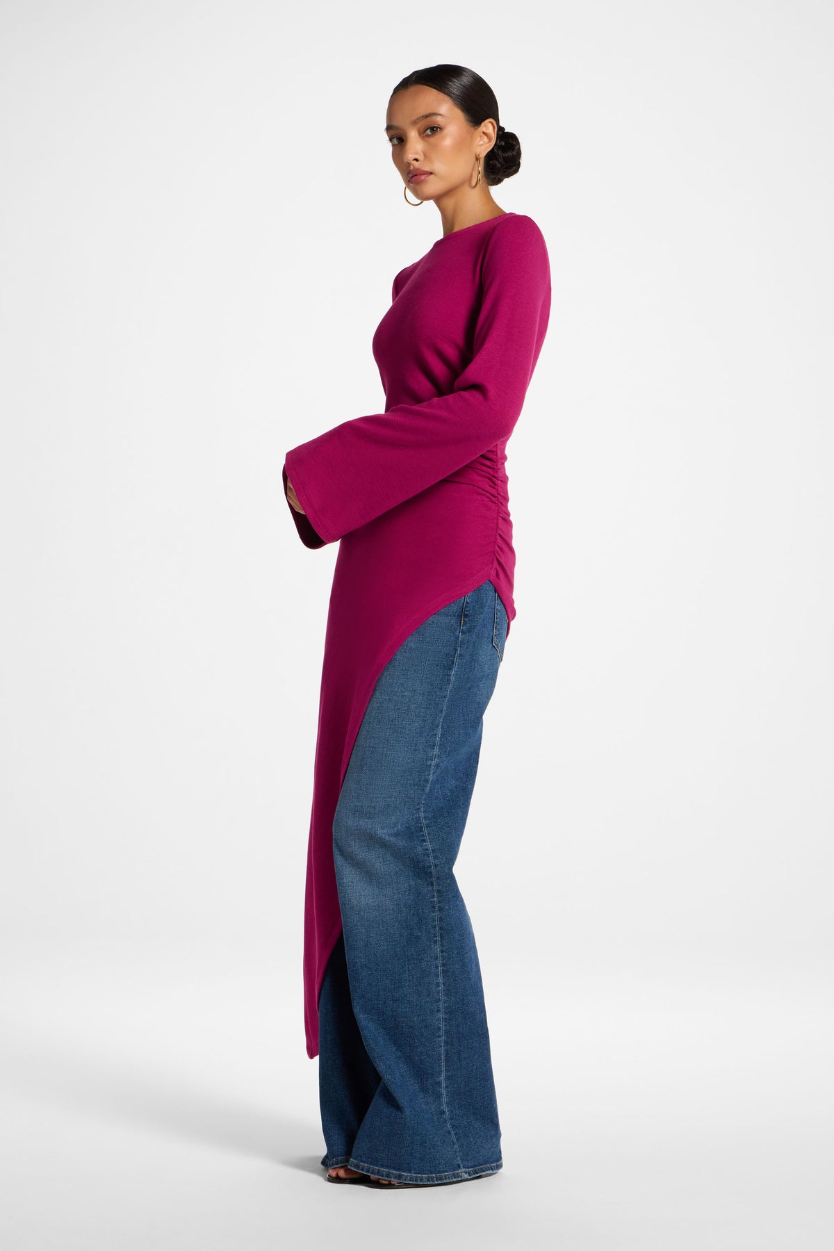 Midi Tunic Top - Magenta