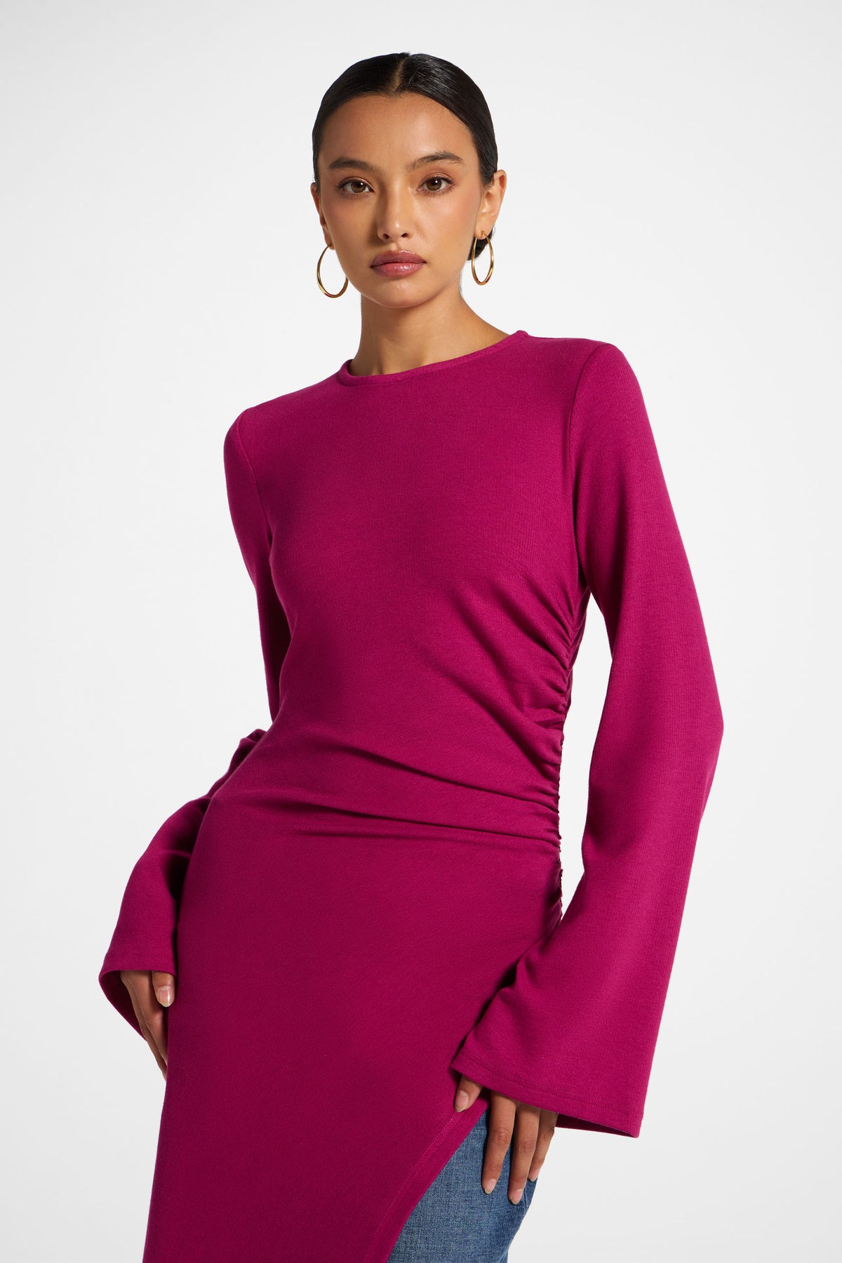 Midi Tunic Top - Magenta
