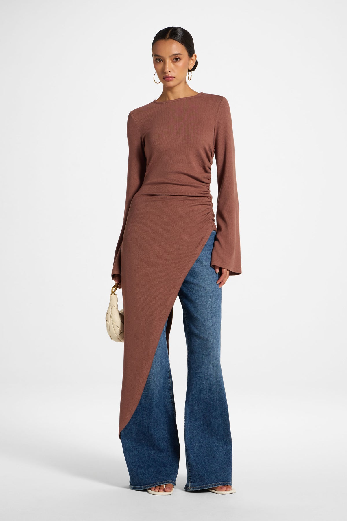Midi Tunic Top - Mocha Rose