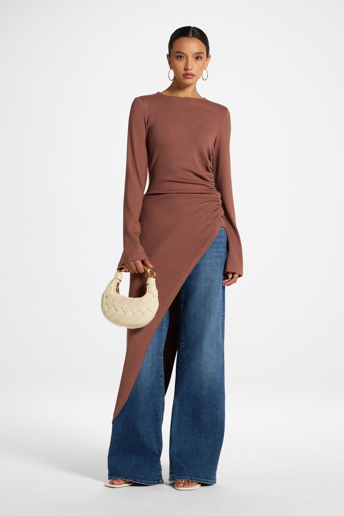Midi Tunic Top - Mocha Rose
