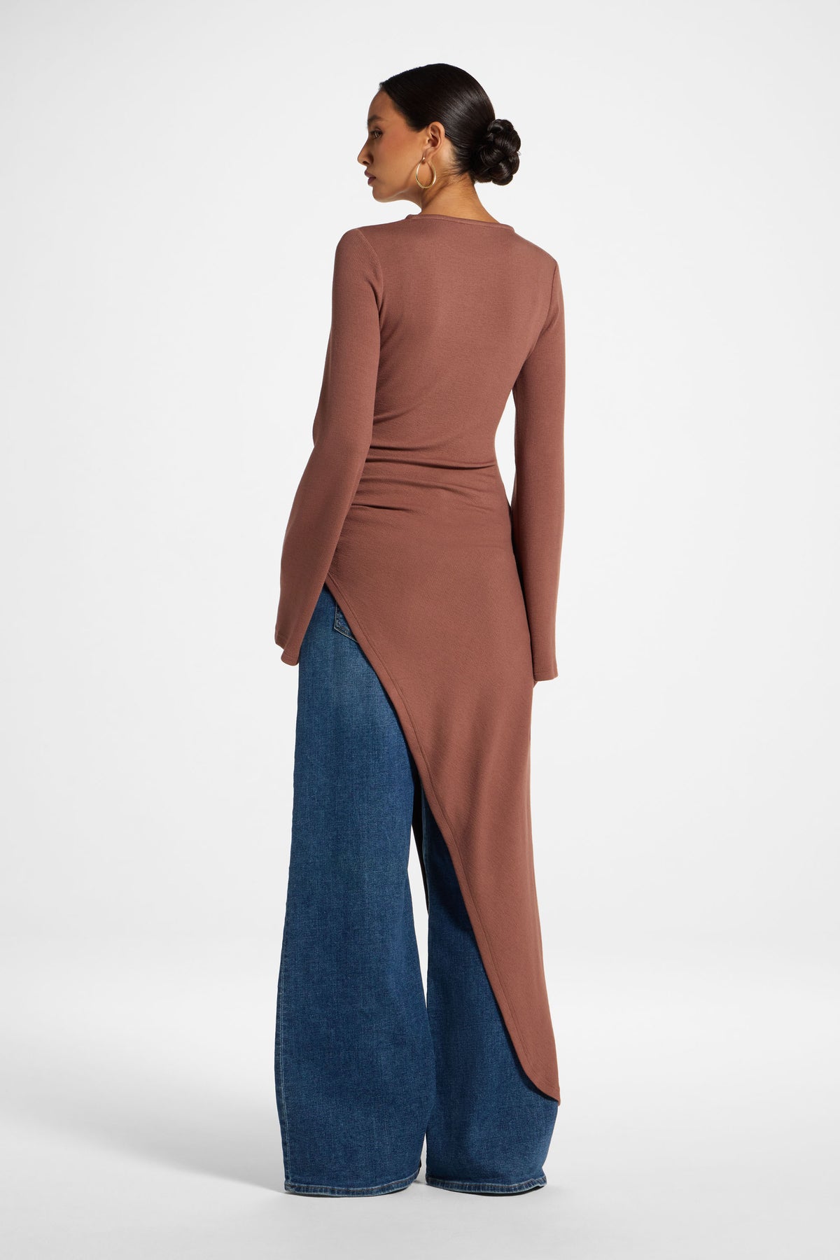 Midi Tunic Top - Mocha Rose