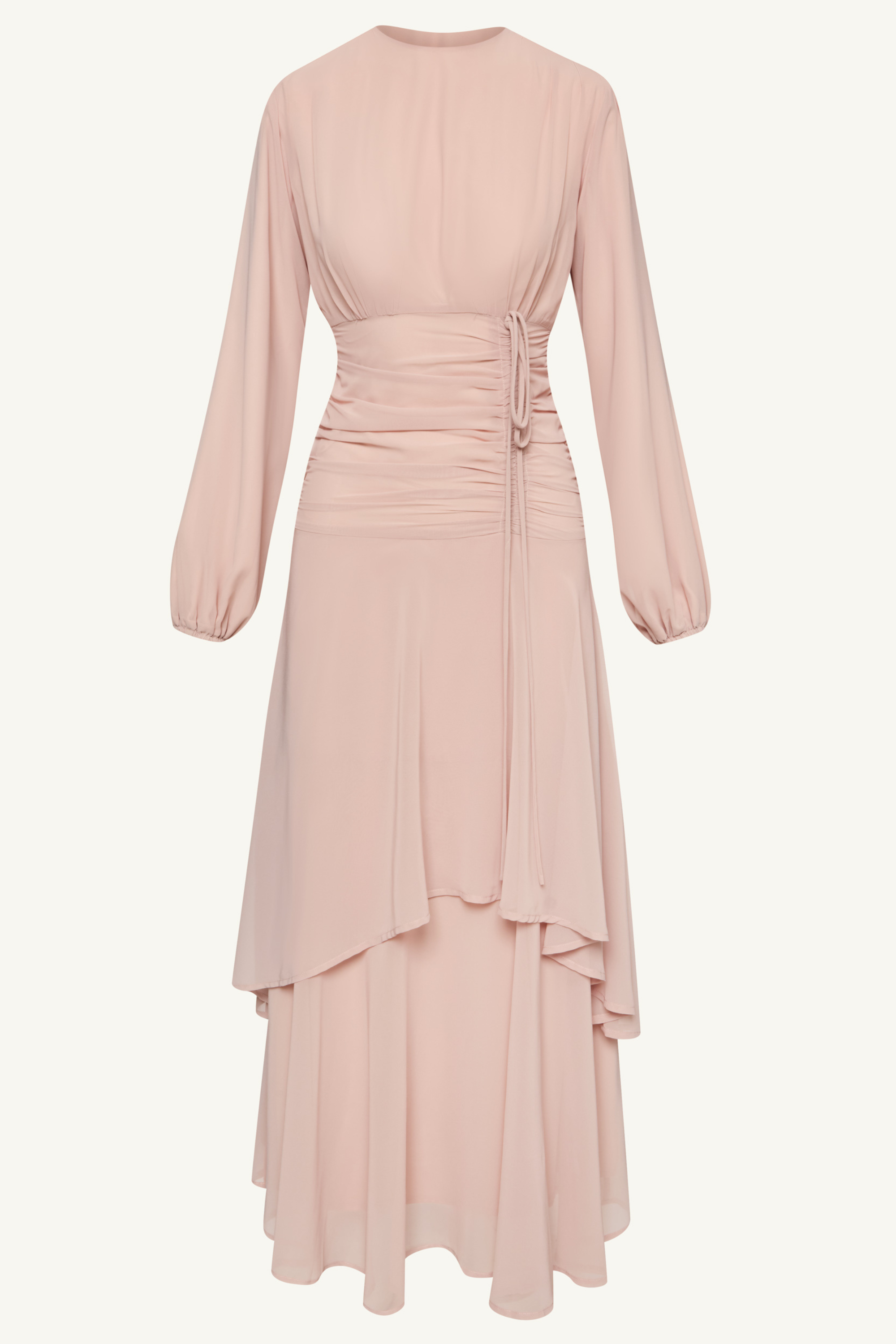 Narjis Side Rouched Maxi Dress - Jasmine Pink