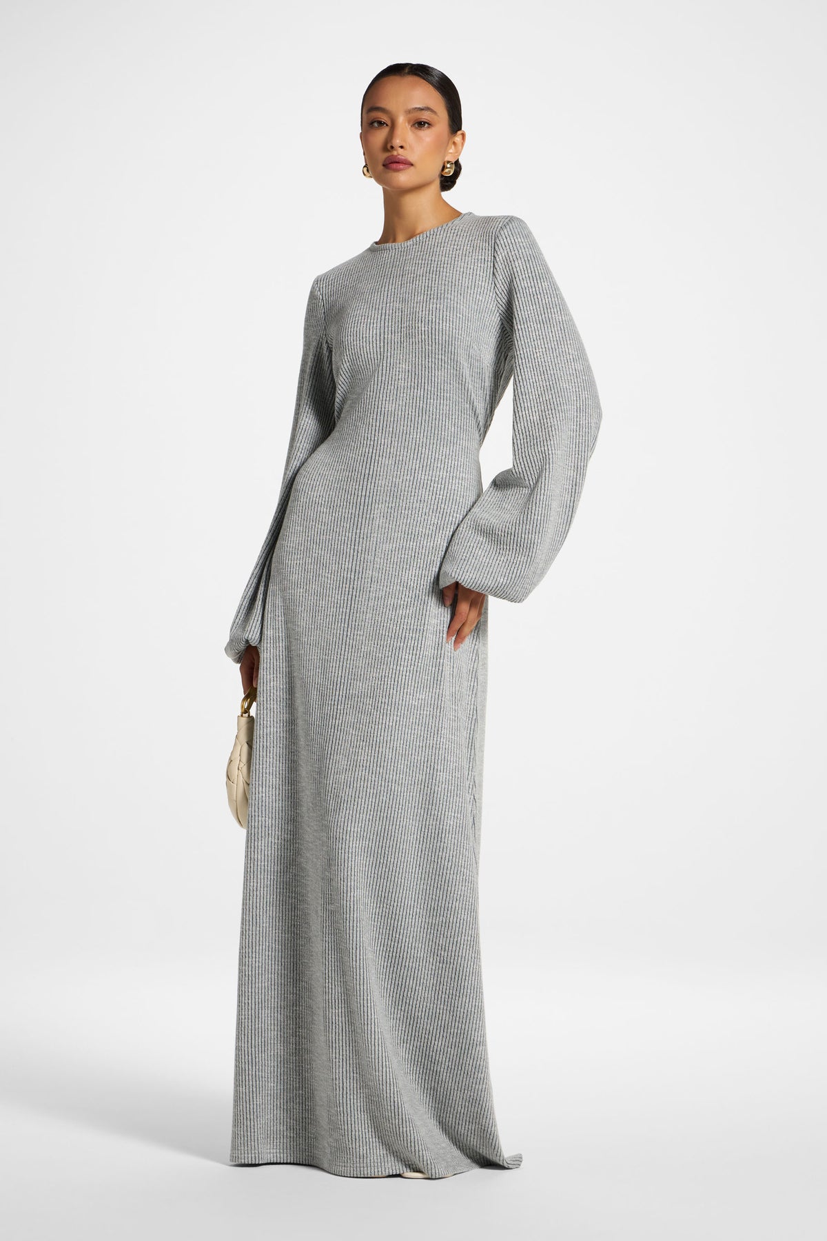 Rib Tie Back Maxi Dress - Dark Forest