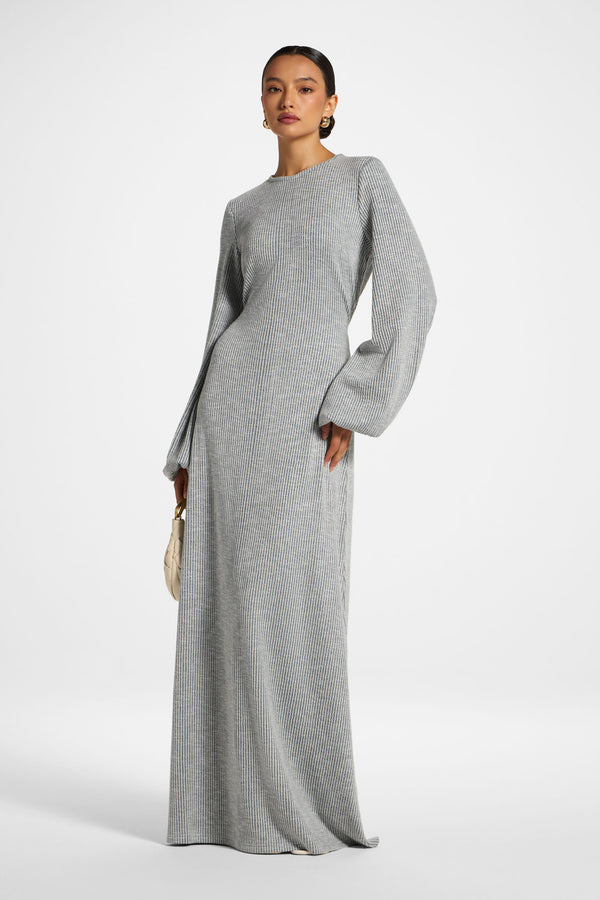 Rib Tie Back Maxi Dress - Dark Forest