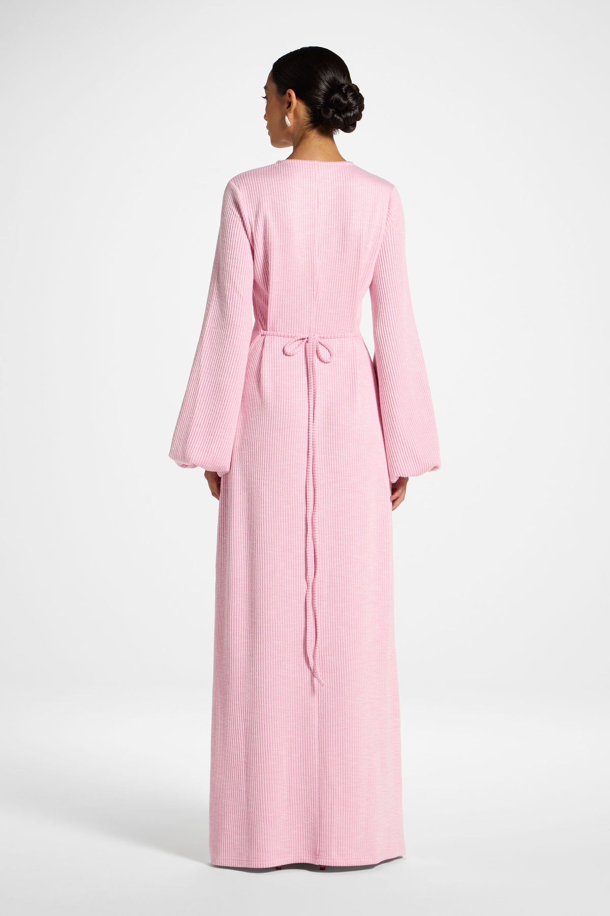 Rib Tie Back Maxi Dress - Just Pink