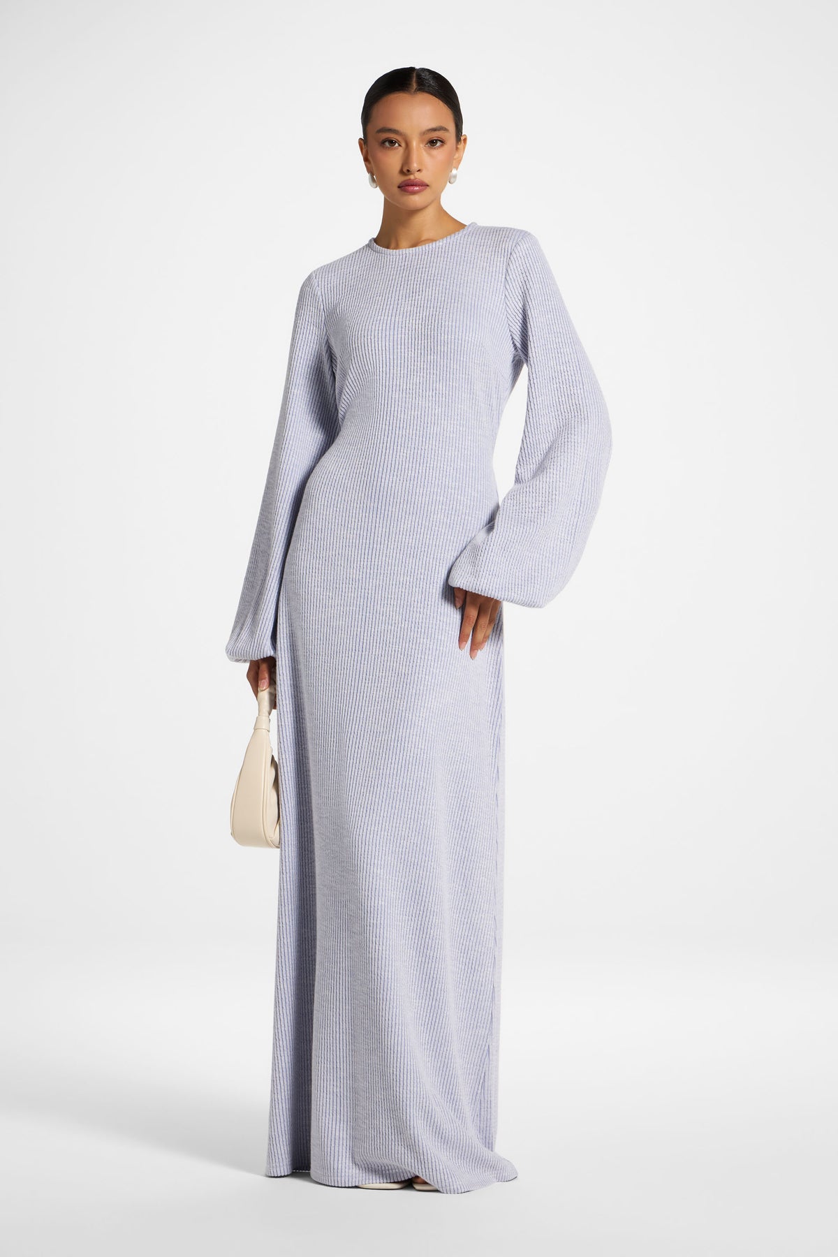 Rib Tie Back Maxi Dress - Periwinkle