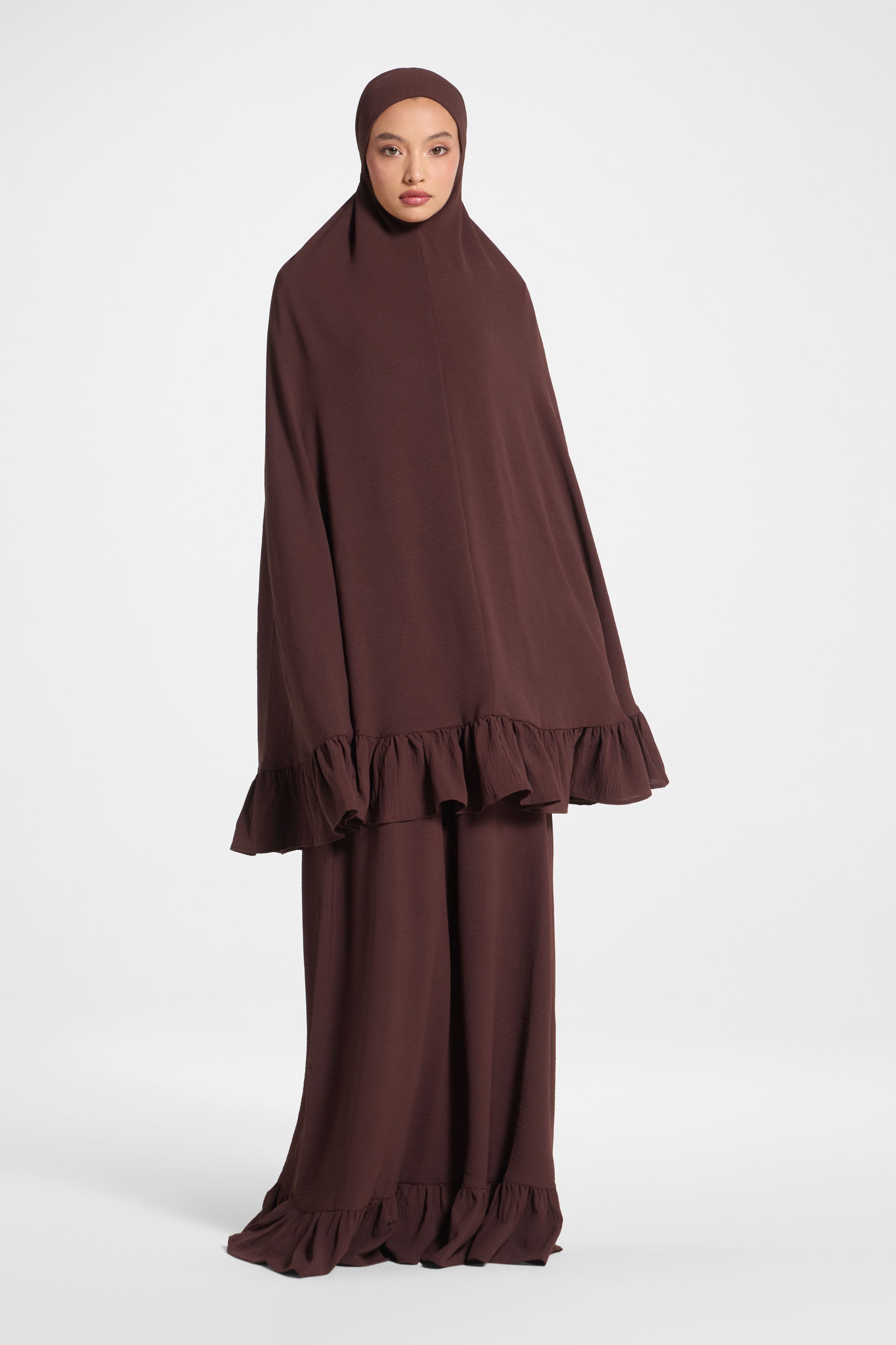 Ruffle Prayer Set - Chocolate
