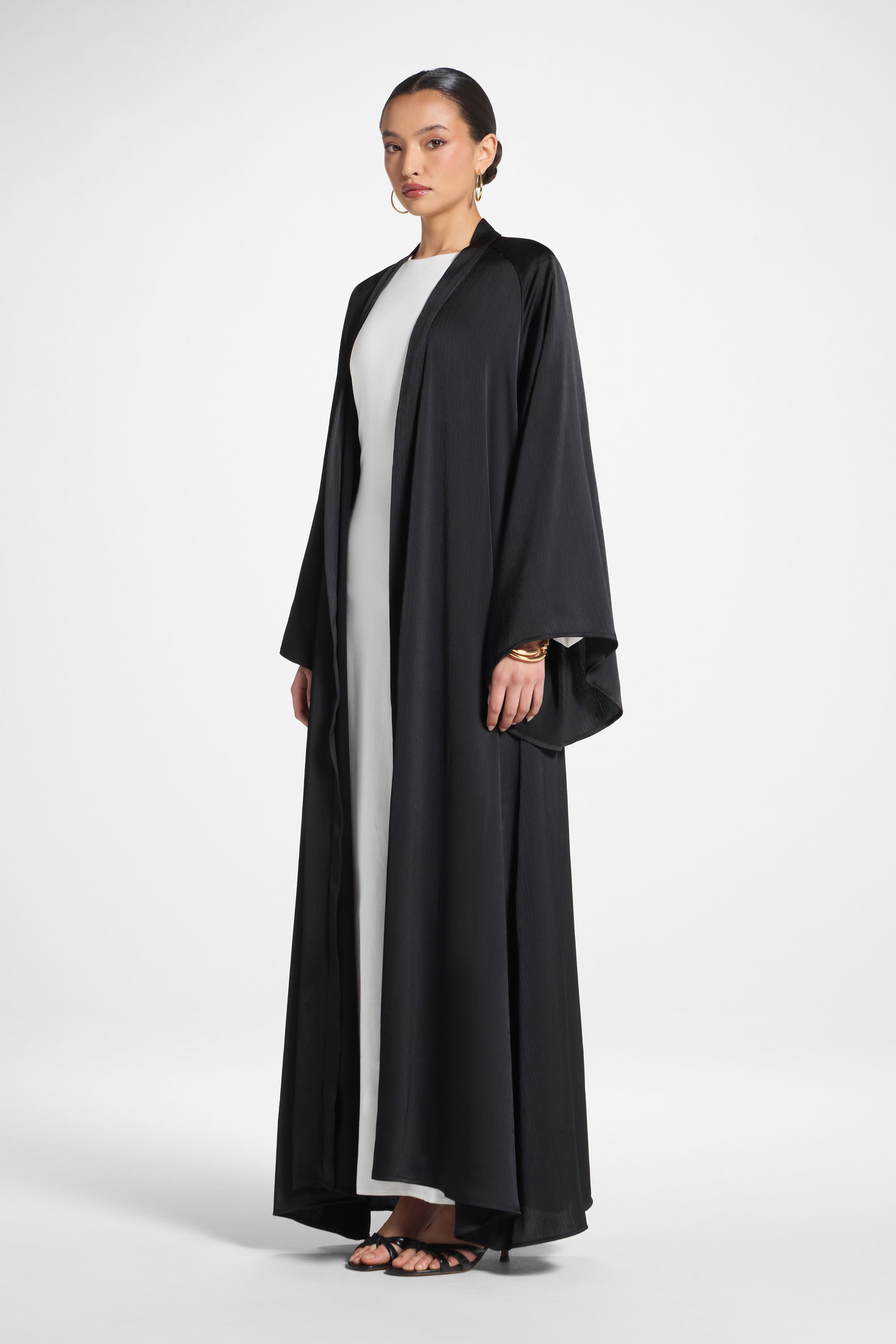 Sabeen Open Abaya - Black