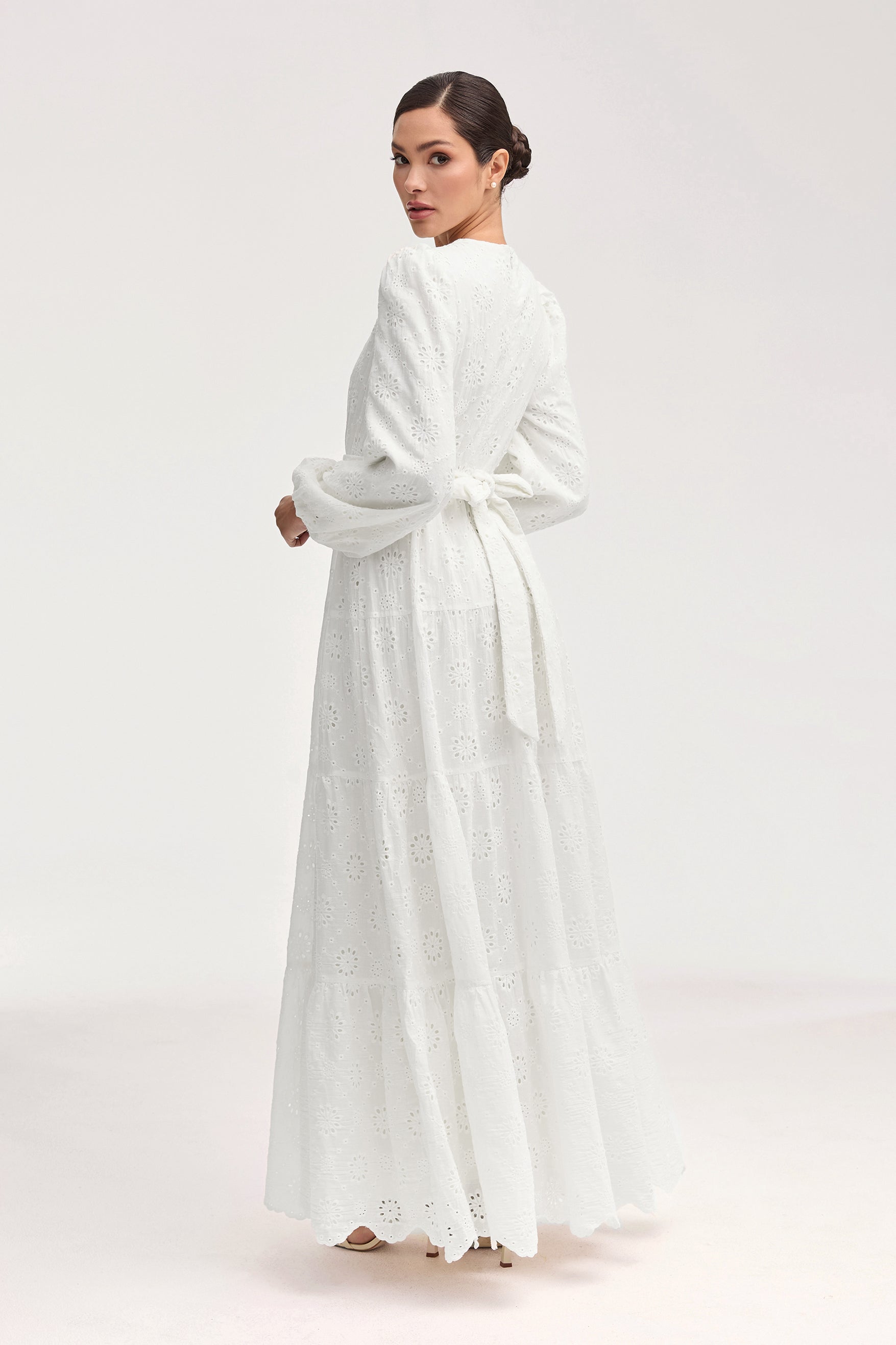 Zaynab White Eyelet Maxi Dress