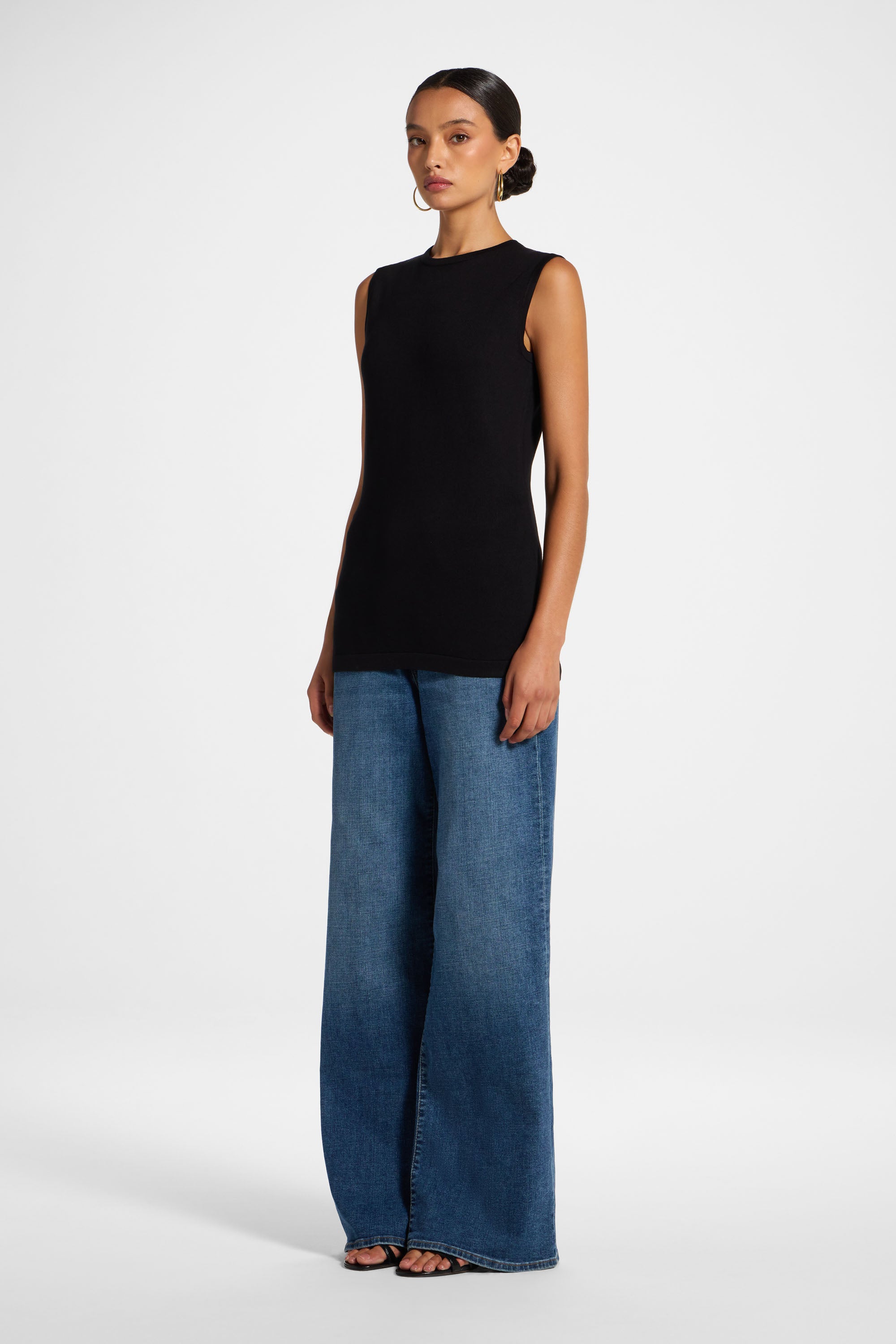 Viscose Knit Tank - Black