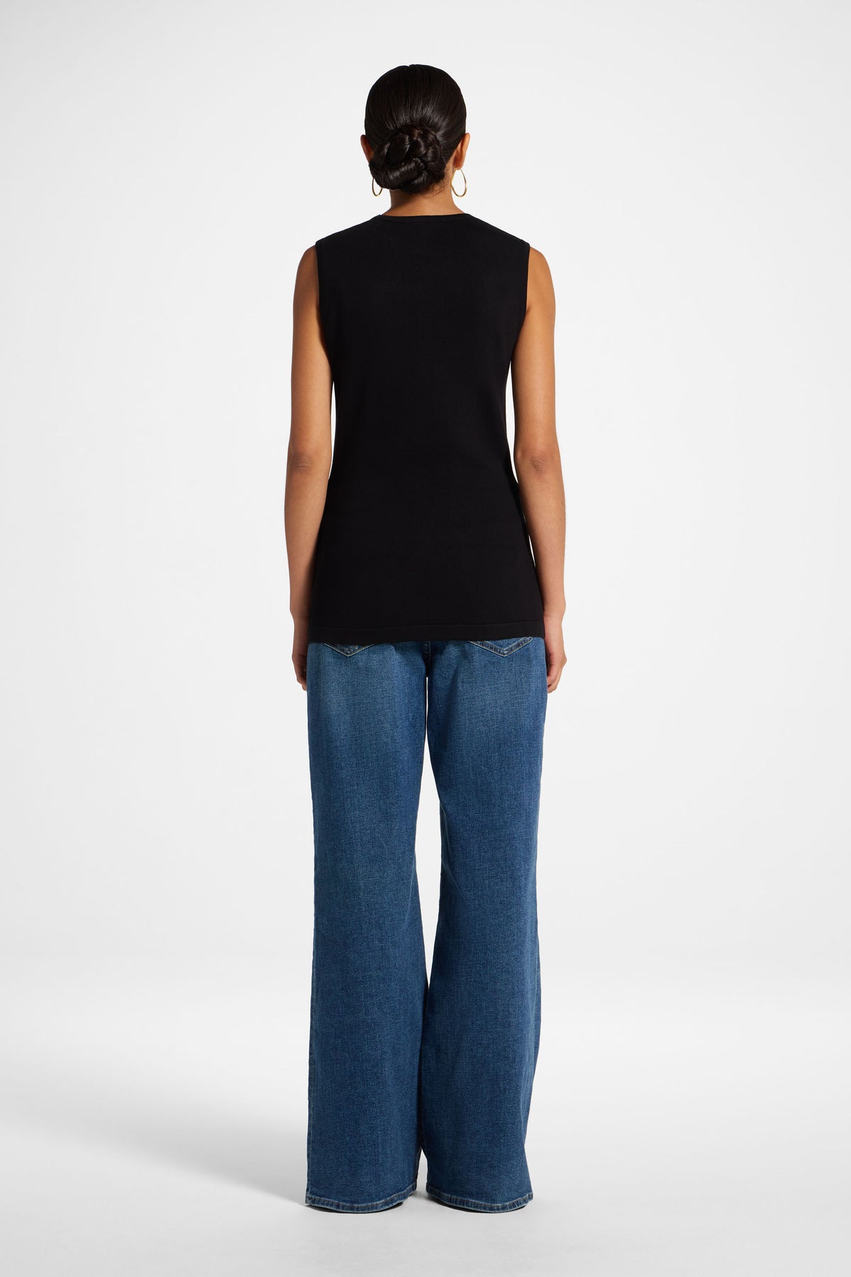 Viscose Knit Tank - Black