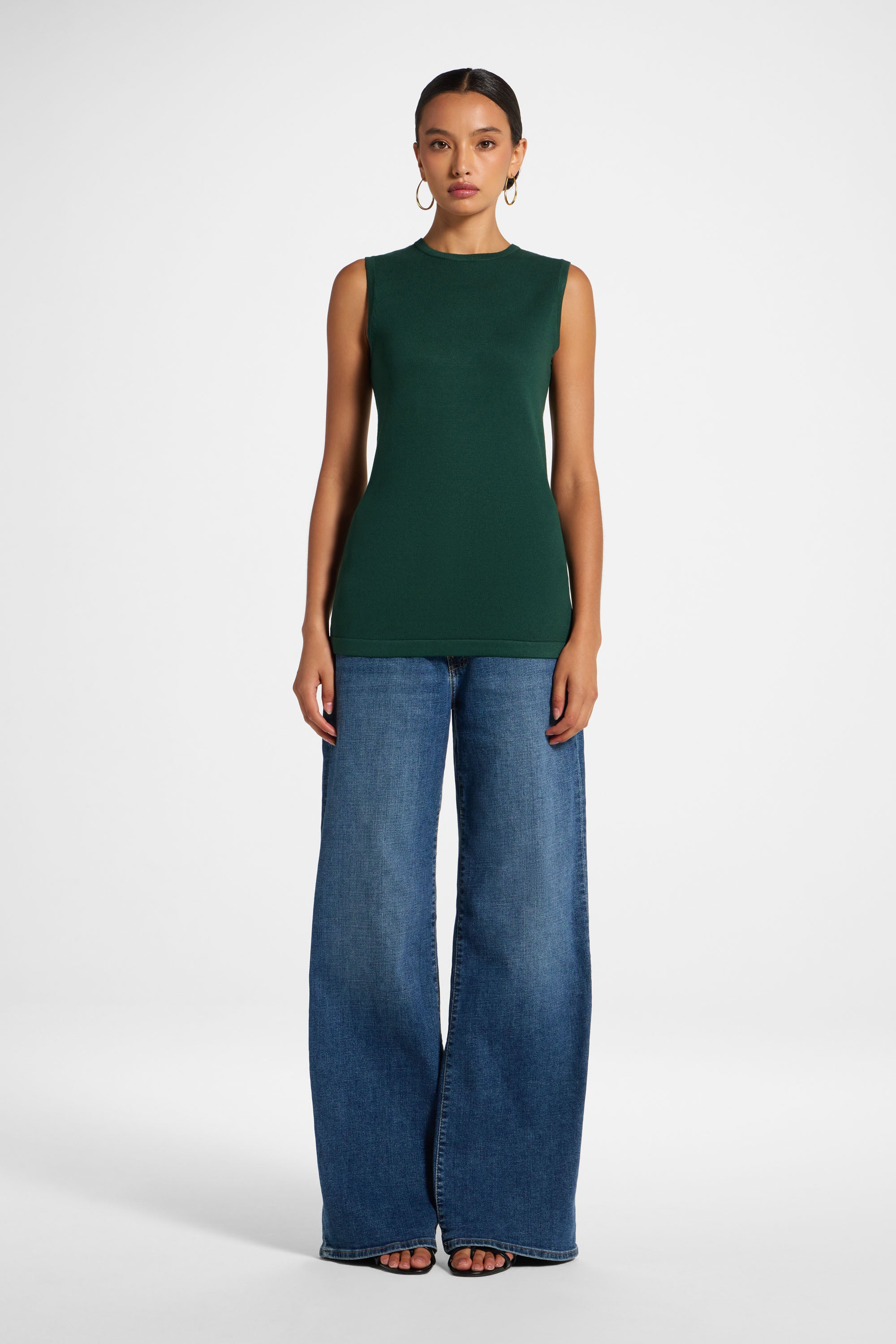 Viscose Knit Tank - Emerald