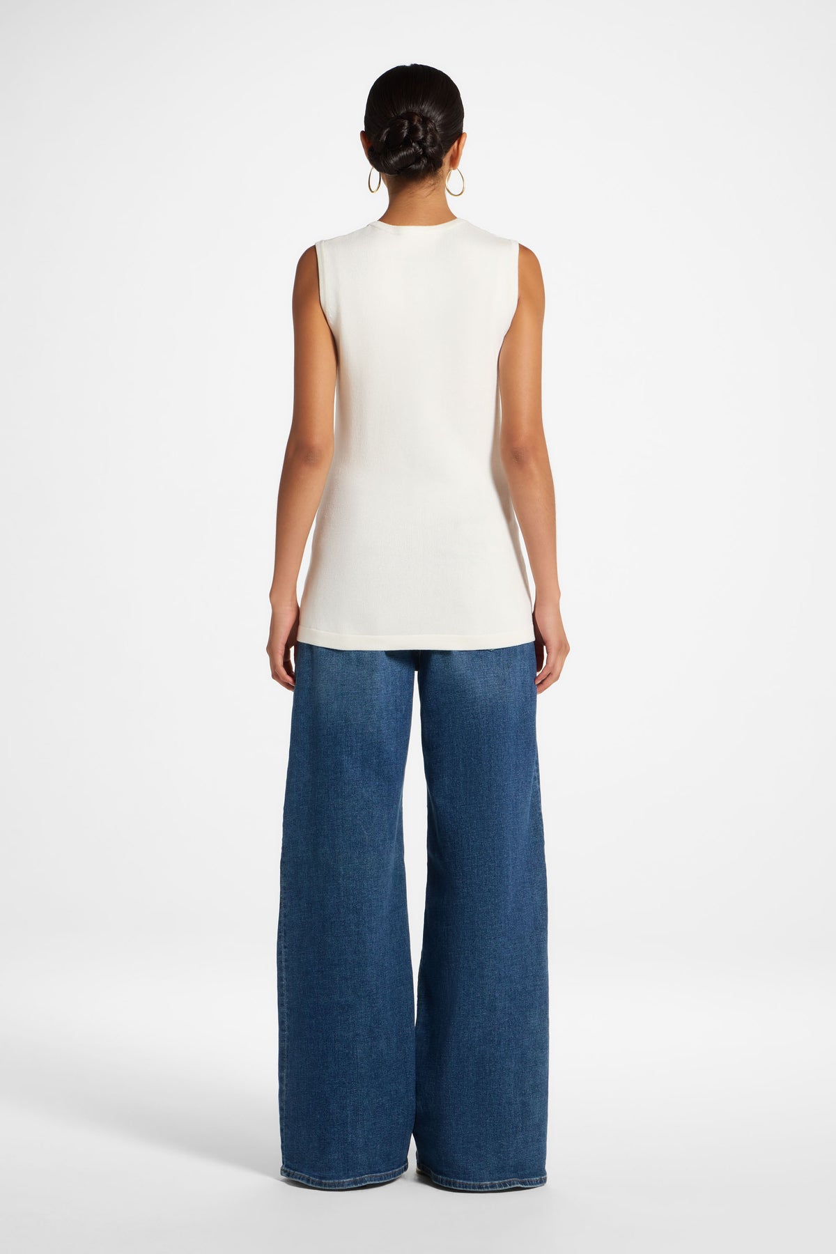 Viscose Knit Tank - White