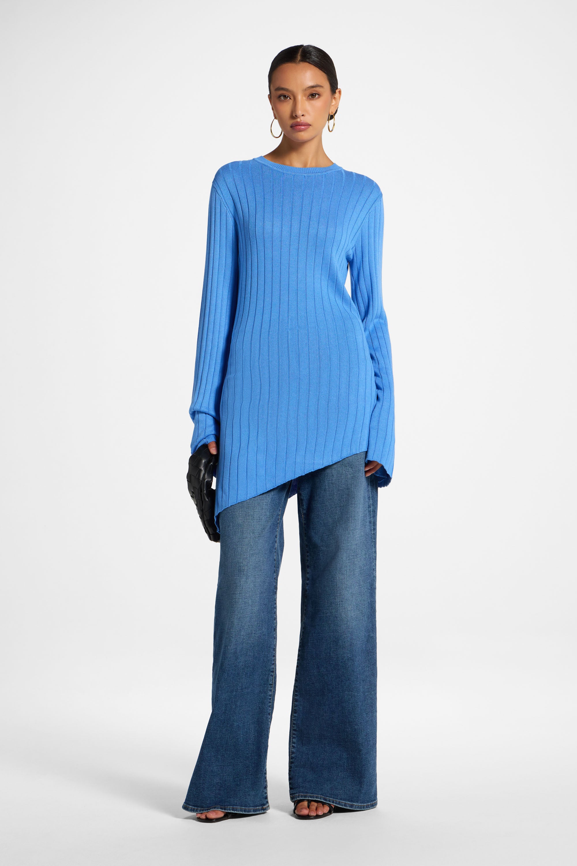 Viscose Rib Knit Tie Back Top - Marina