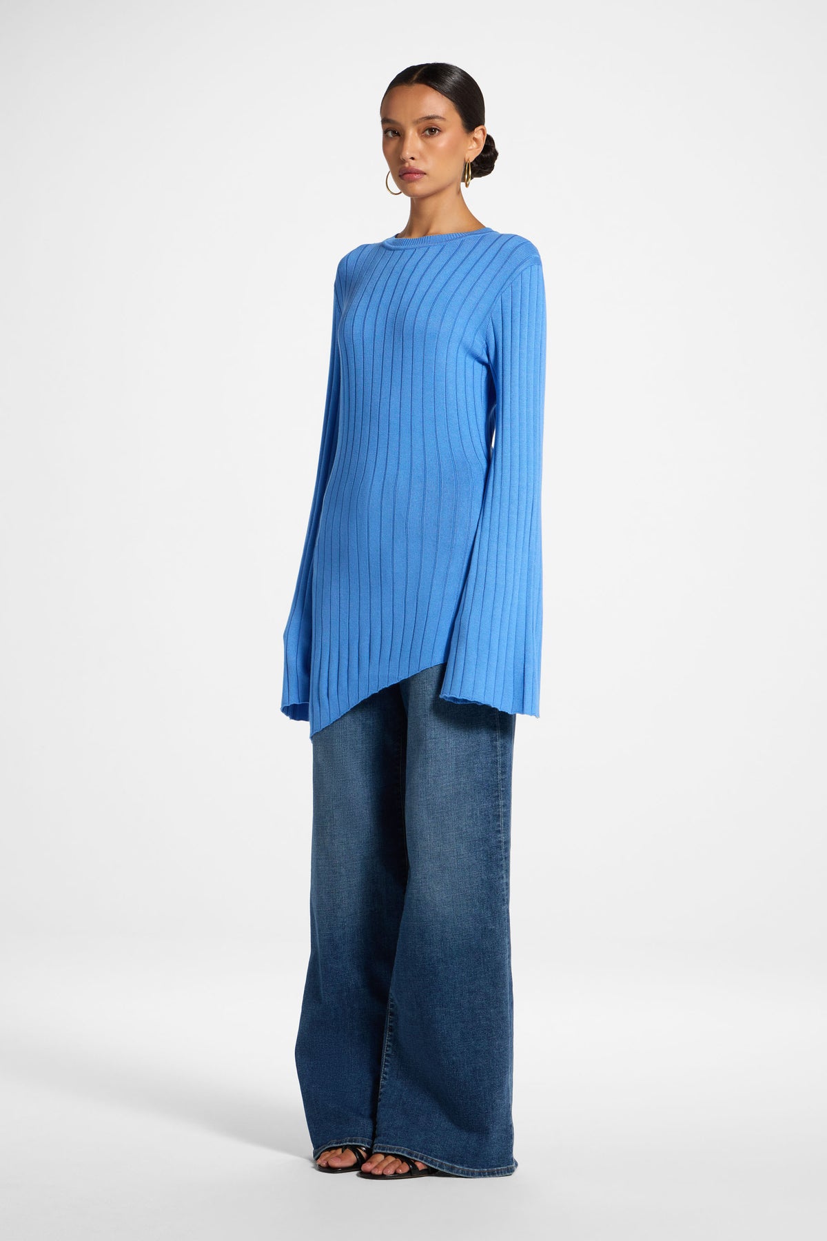 Viscose Rib Knit Tie Back Top - Marina