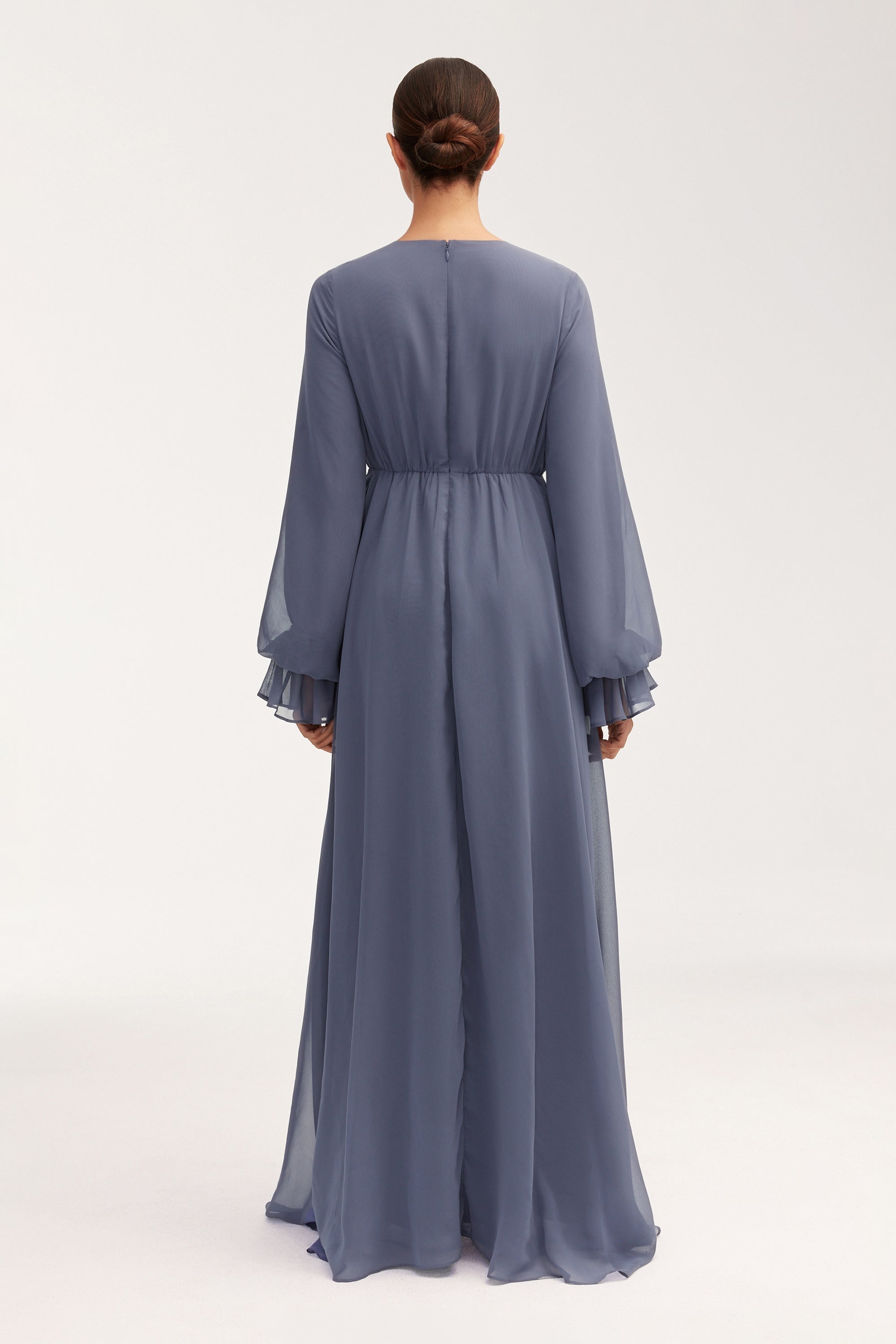 Aara Chiffon Maxi Dress - Dusk Clothing Veiled 