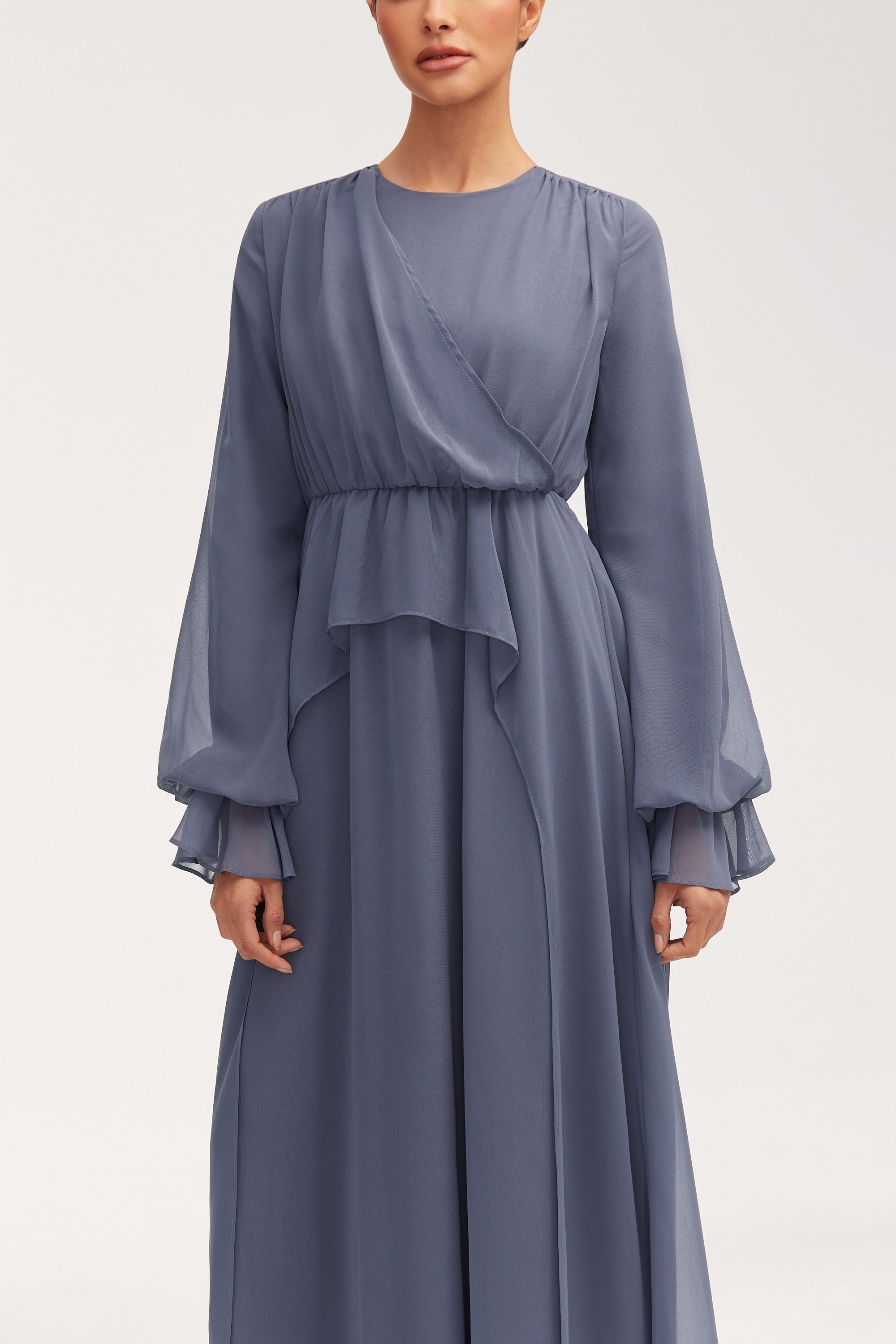 Aara Chiffon Maxi Dress - Dusk Clothing Veiled 