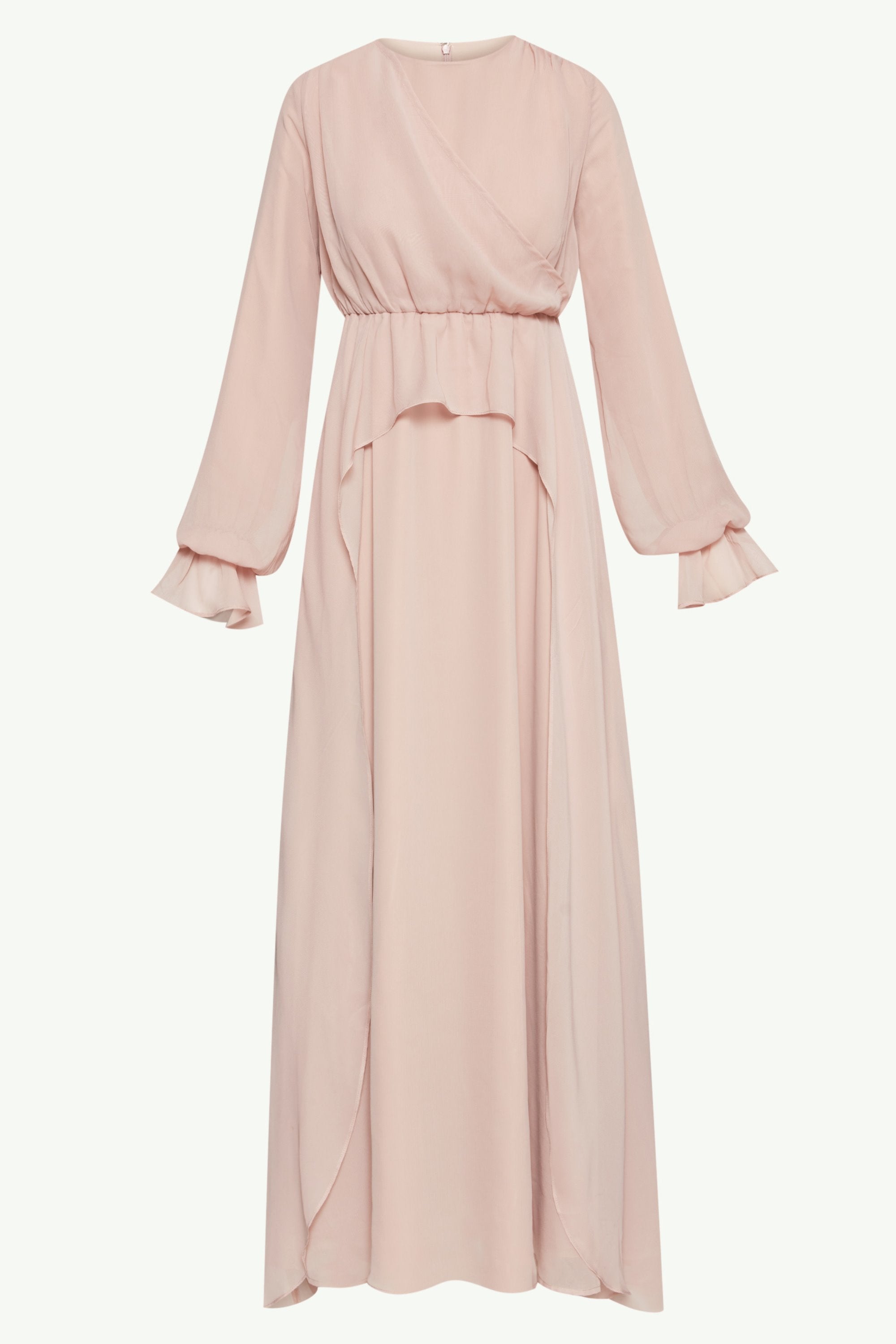 Aara Chiffon Maxi Dress - Jasmine Pink Clothing Veiled 