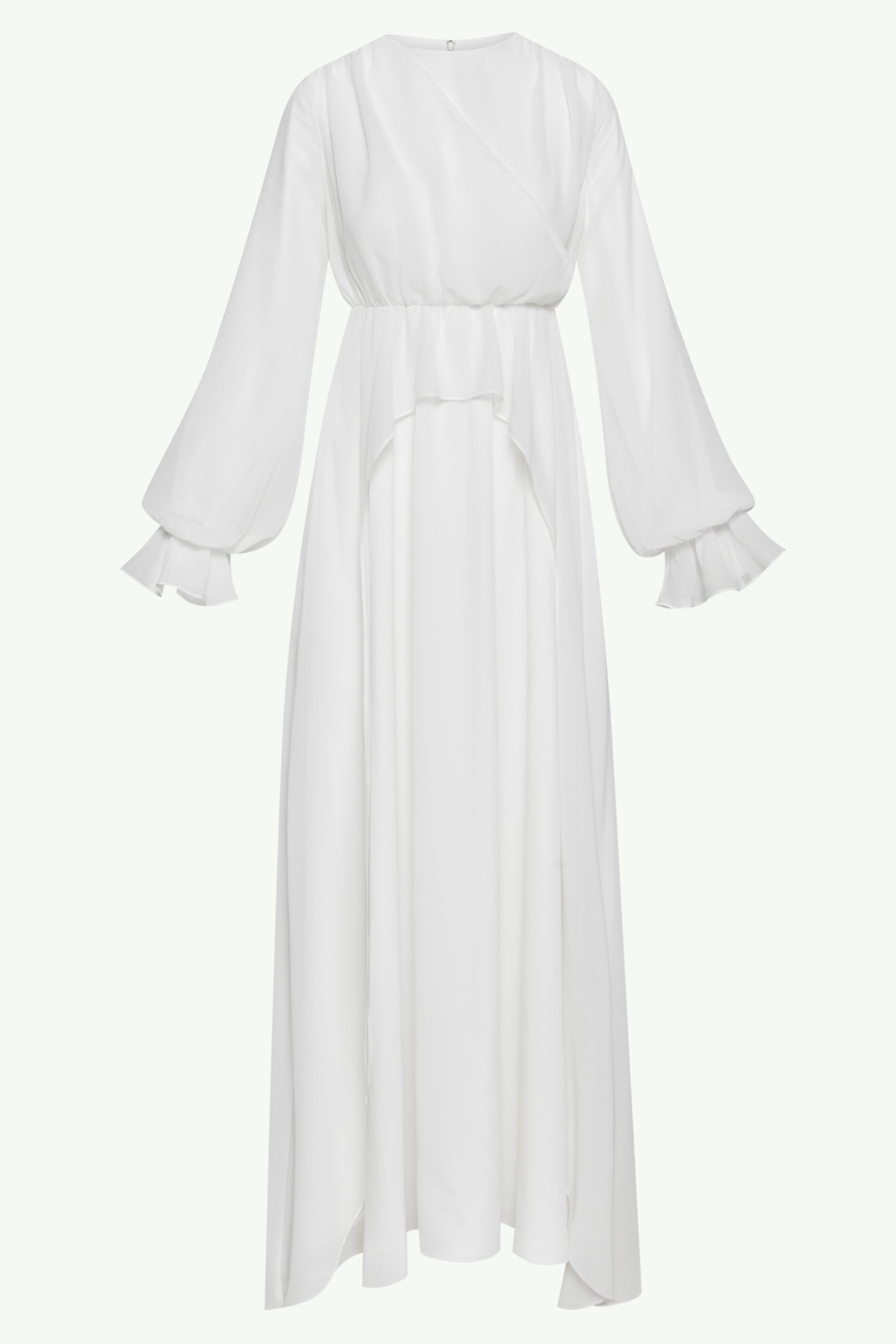 Aara Chiffon Maxi Dress - White Clothing Veiled 