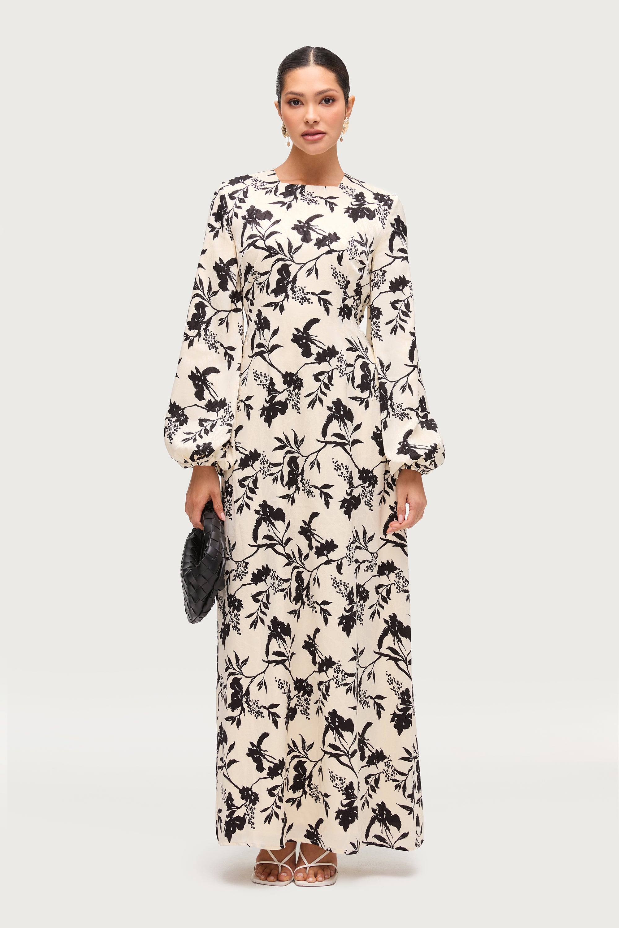 Adila Printed Maxi Dress - Black