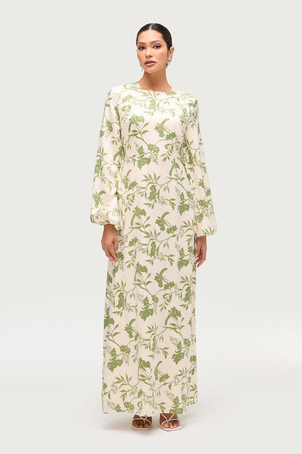 Adila Printed Maxi Dress - Green Dresses Veiled 