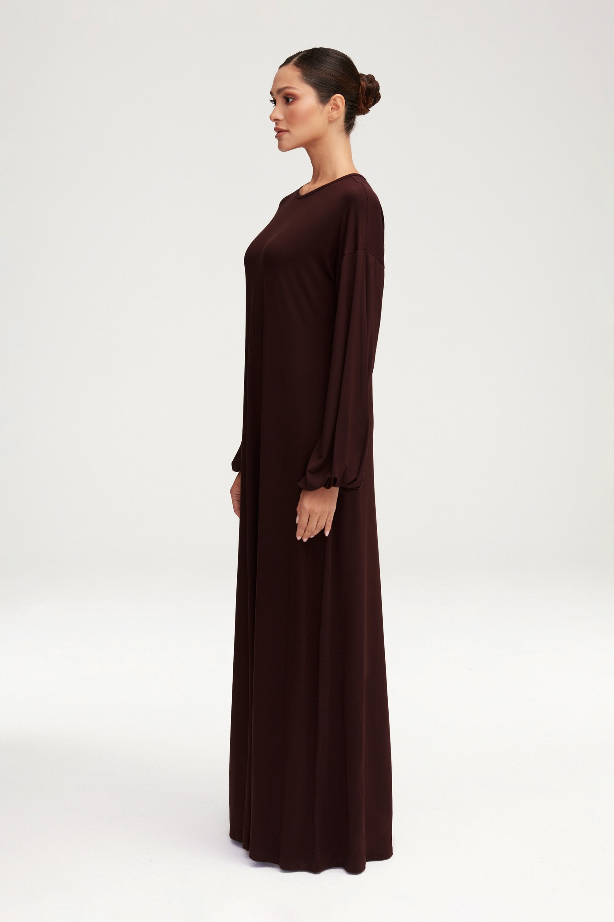 Afiyah Jersey Maxi Dress - Espresso Clothing Veiled 
