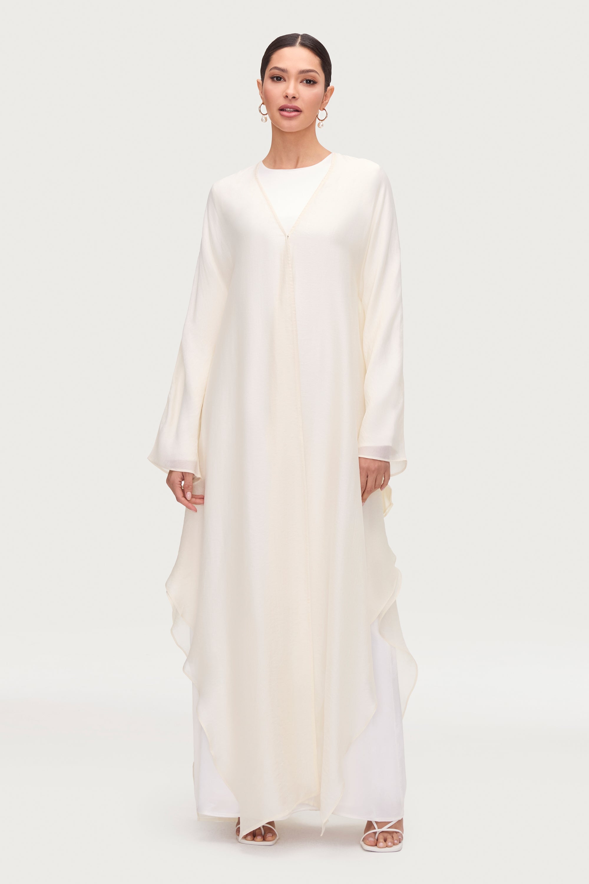 Ahlam Silk Abaya & Dress Set - Moonbeam Sets Veiled 