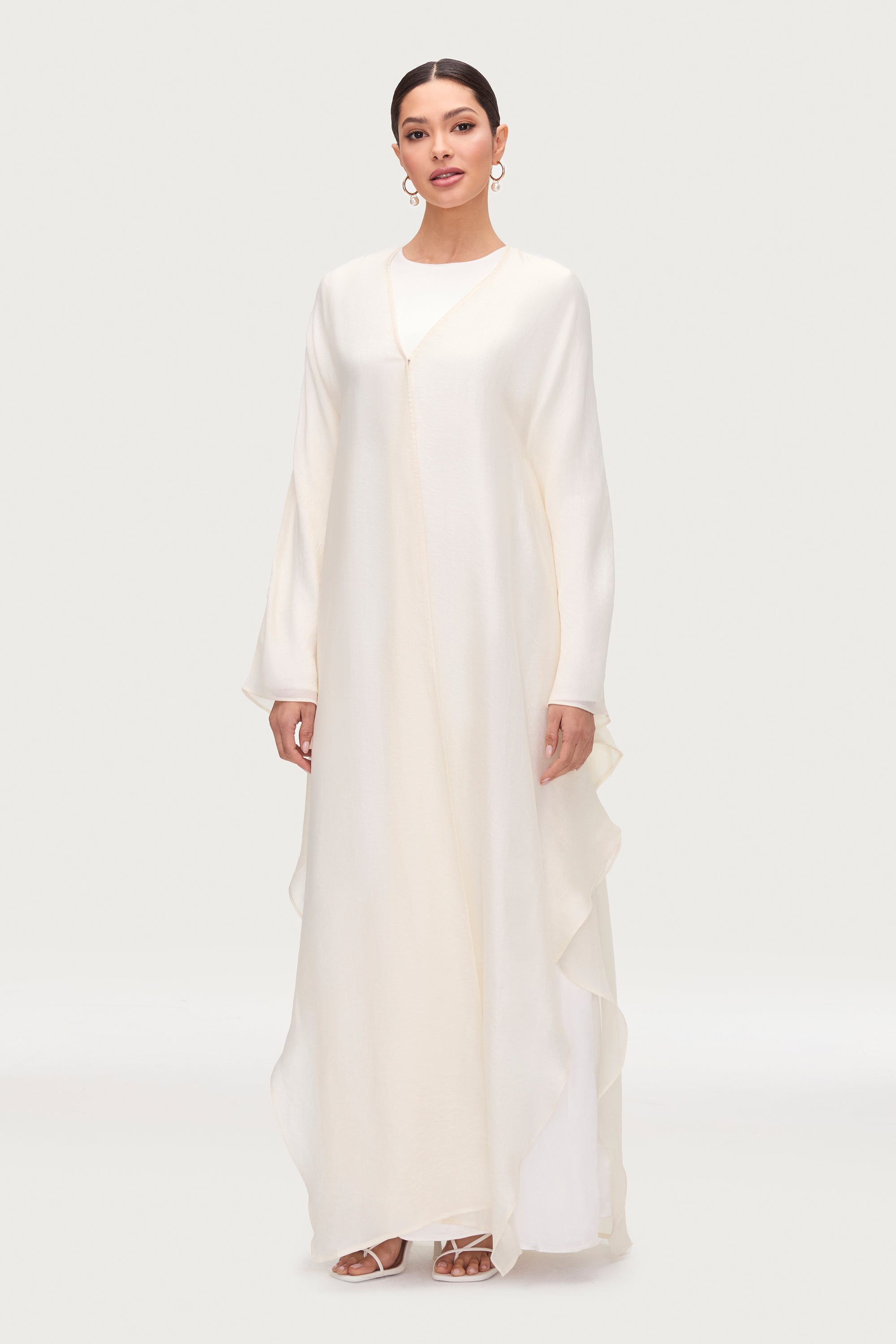 Ahlam Silk Abaya & Dress Set - Moonbeam Sets Veiled 