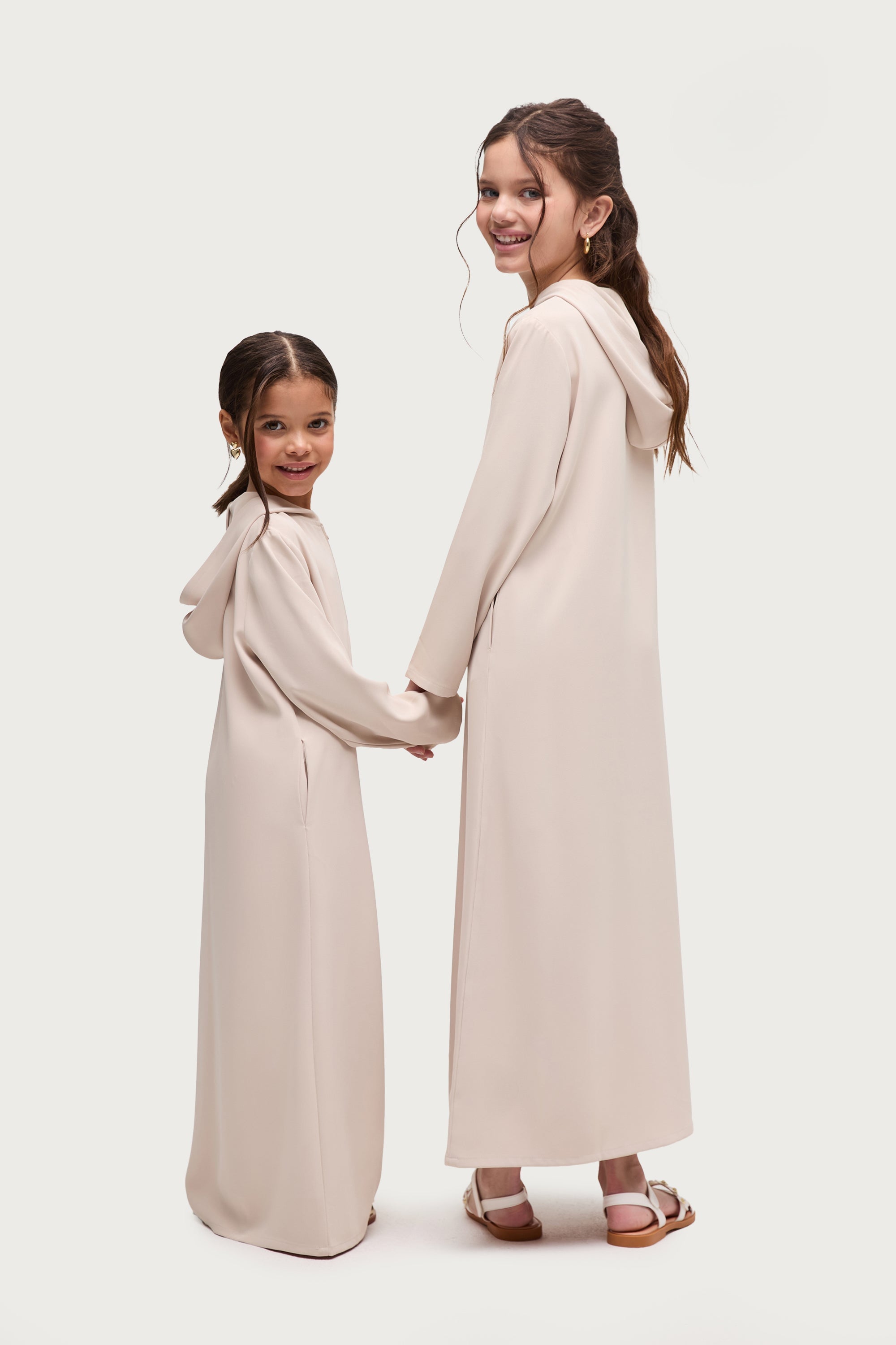 Aisha Hoodie Abaya - Stone (Girls) Abayas Veiled 