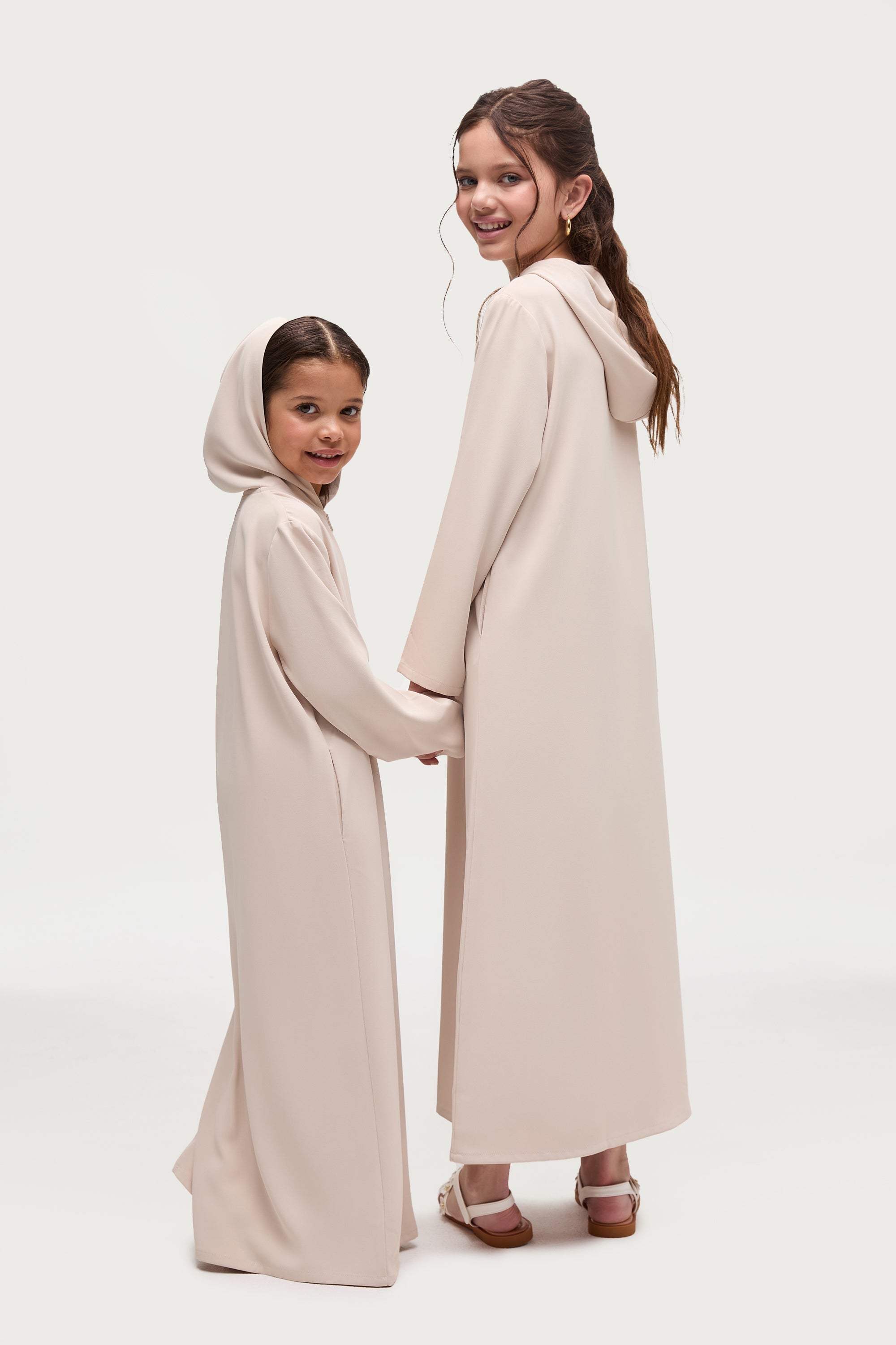 Aisha Hoodie Abaya - Stone (Girls) Abayas Veiled 