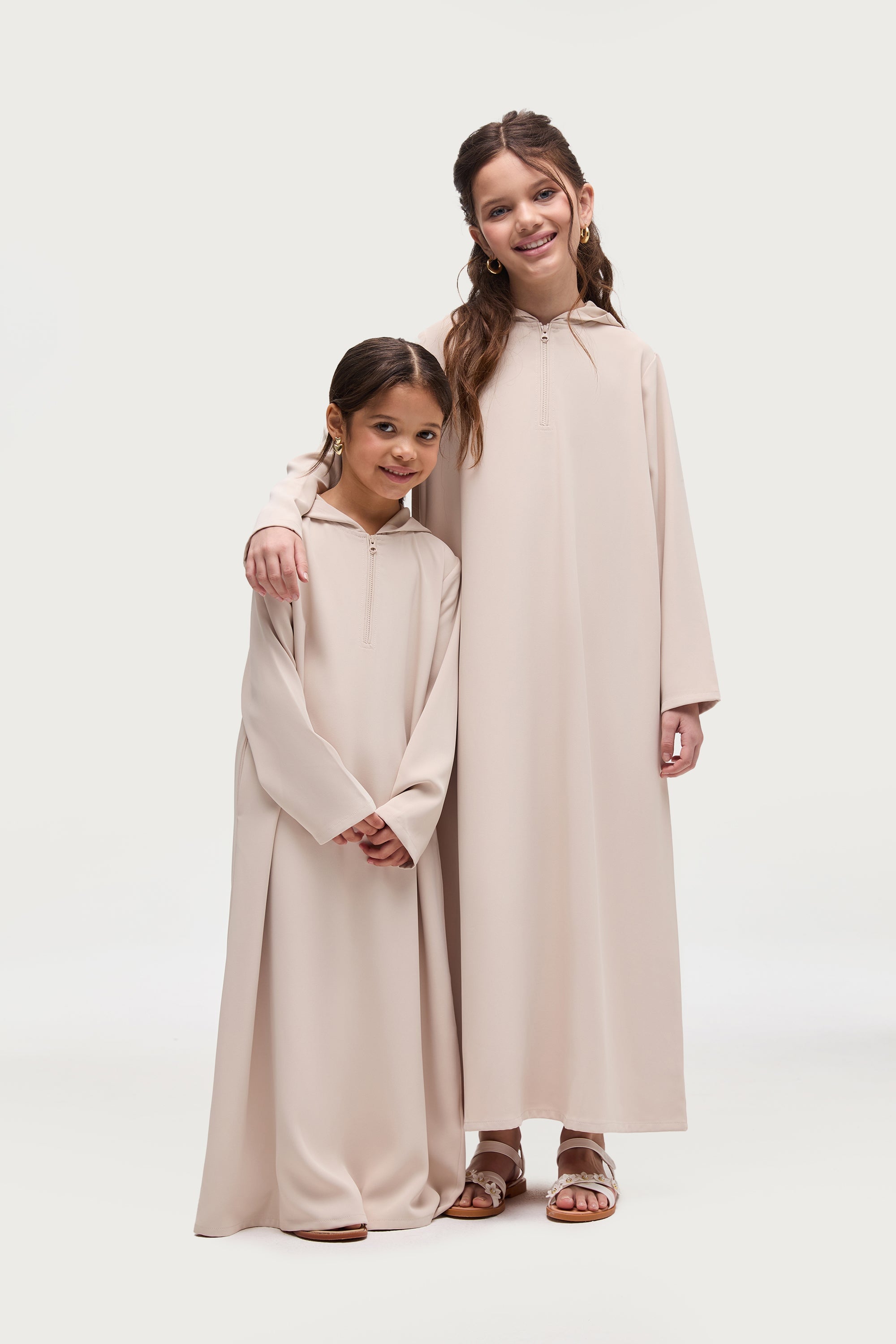 Aisha Hoodie Abaya - Stone (Girls) Abayas Veiled 