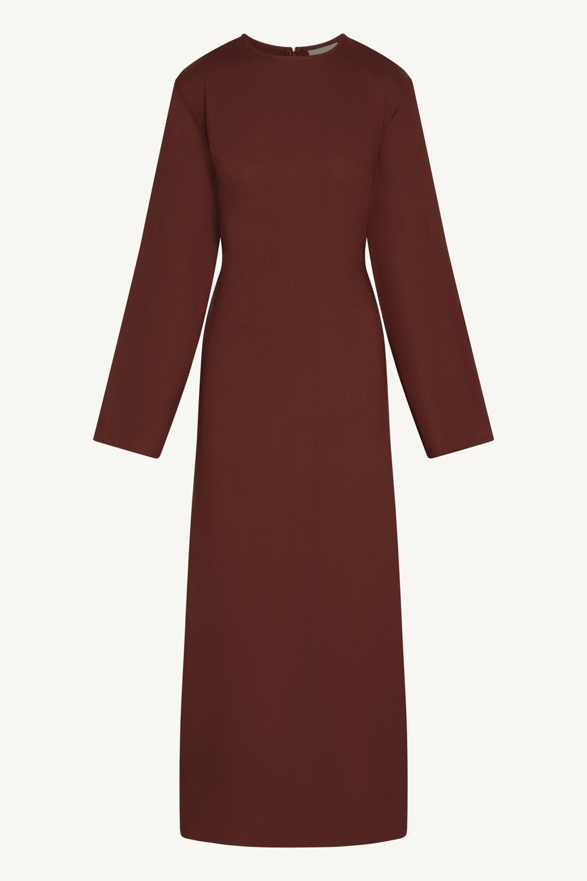 Aleena Linen Tie Maxi Dress - Chocolate Truffle Abayas Veiled 