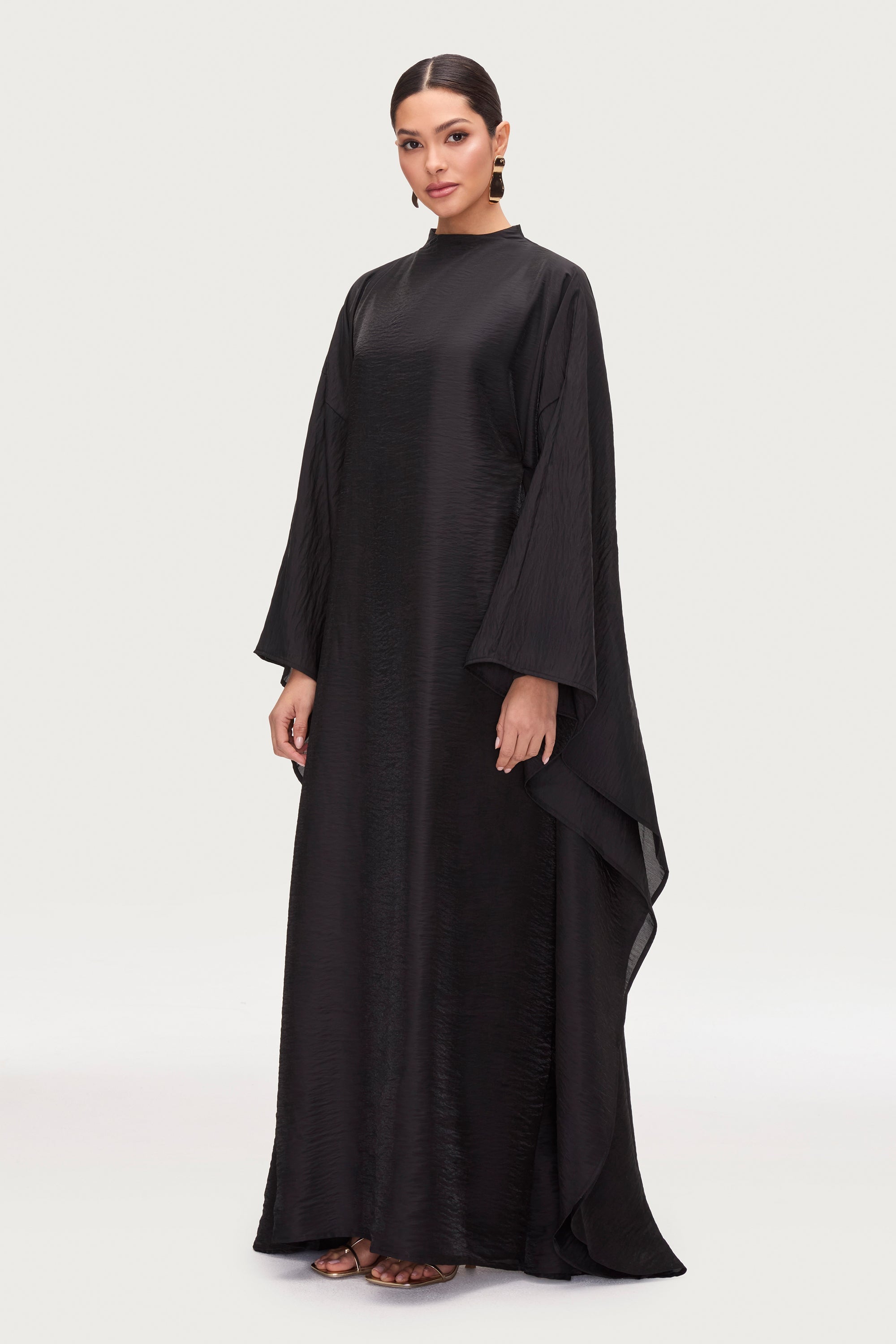 Alia Butterfly Inner Tie Abaya Dress - Black Abayas Veiled 