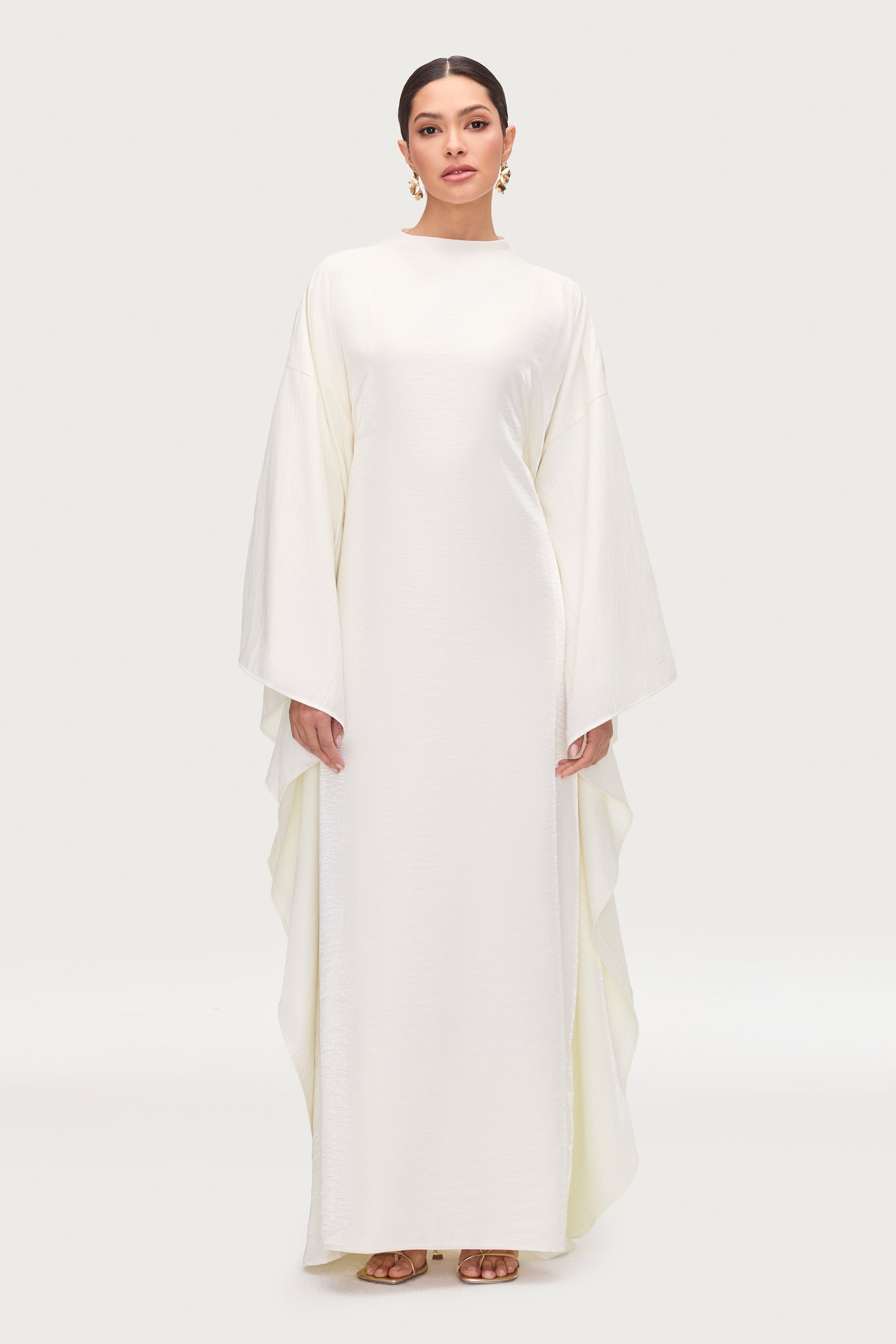 Alia Butterfly Inner Tie Abaya Dress - Moonbeam Abayas Veiled 