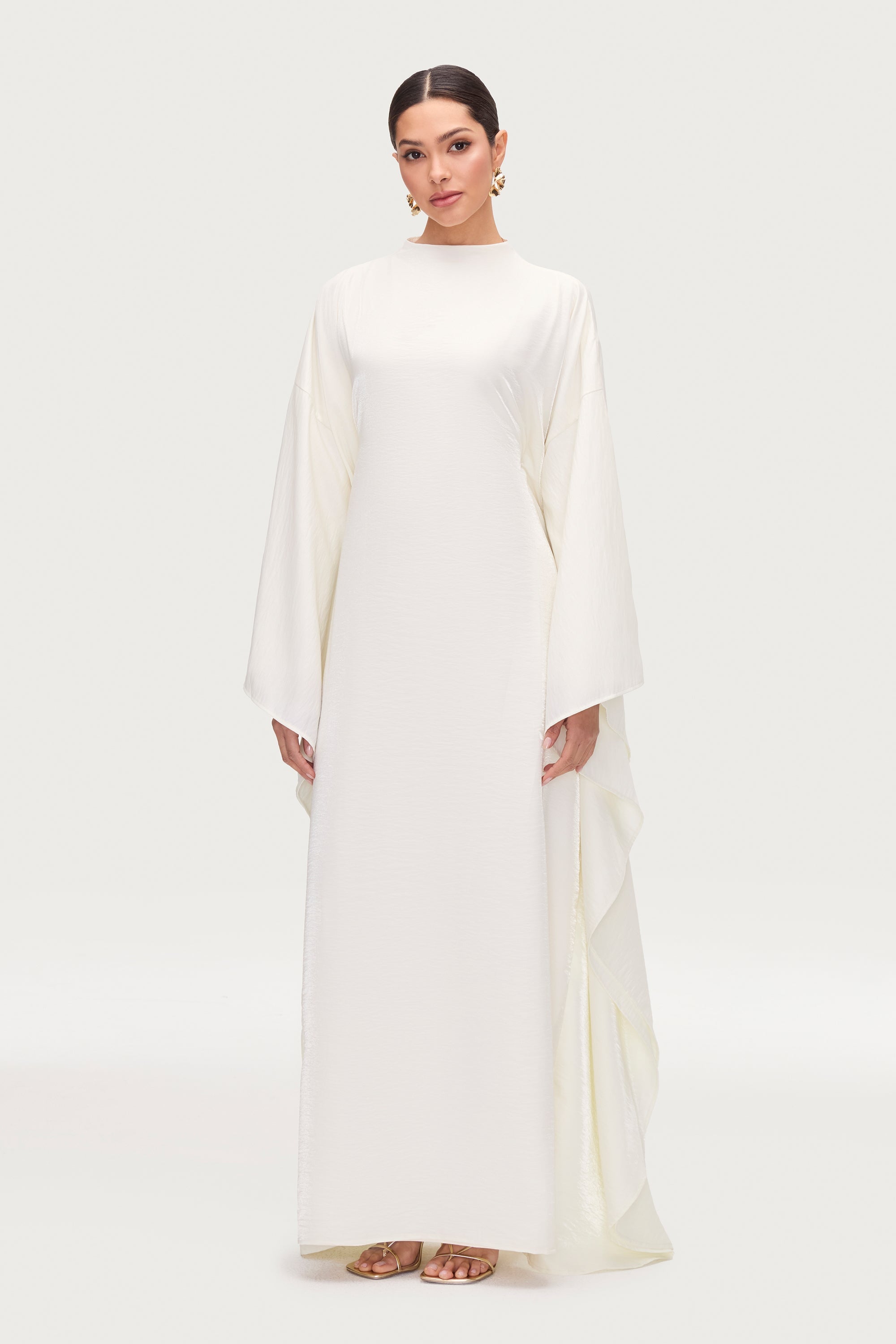 Alia Butterfly Inner Tie Abaya Dress - Moonbeam Abayas Veiled 