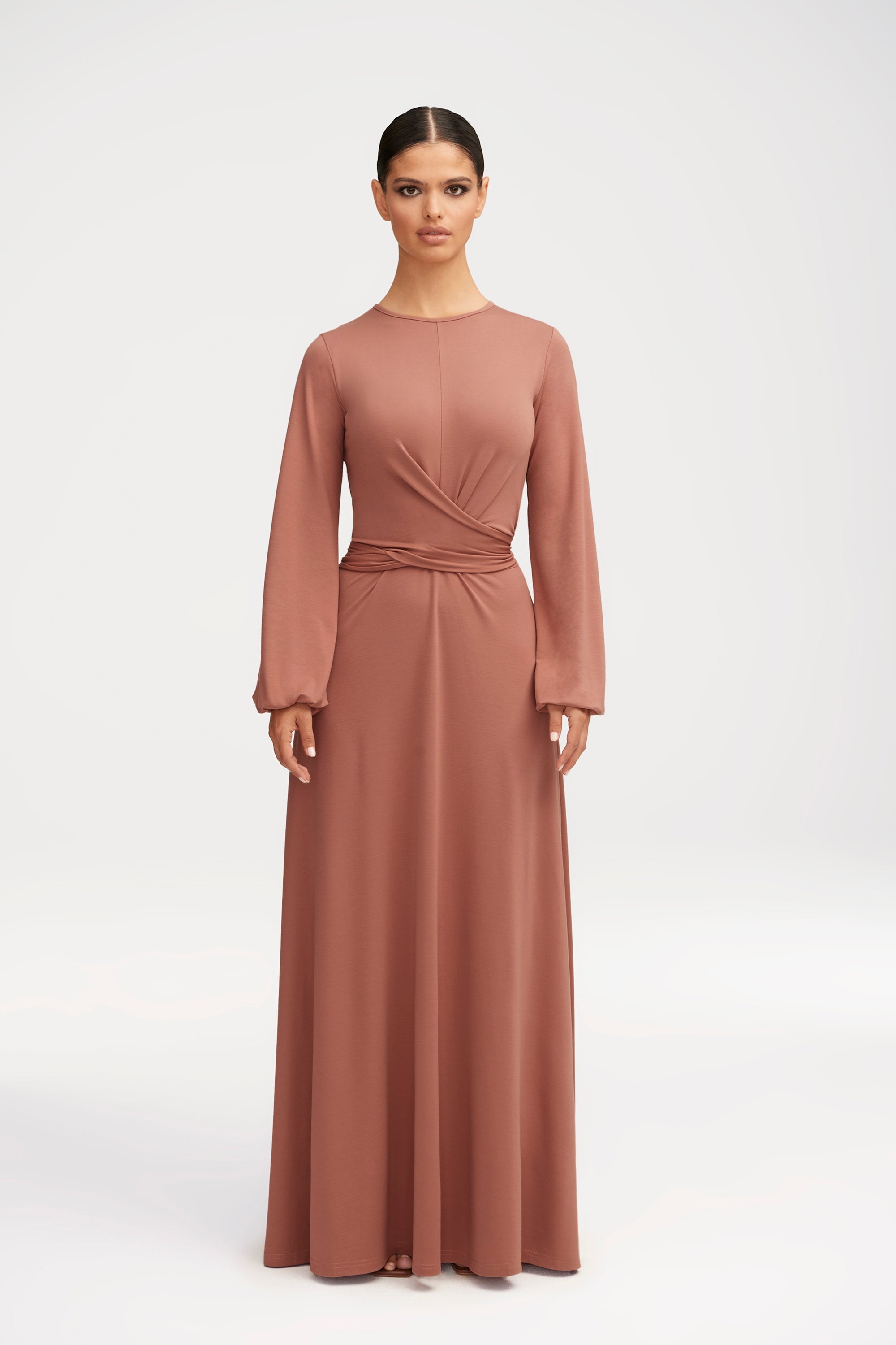 XIEXIEBUY Long Womens Under Dress Dress Islamic Dress Sleeve Solid