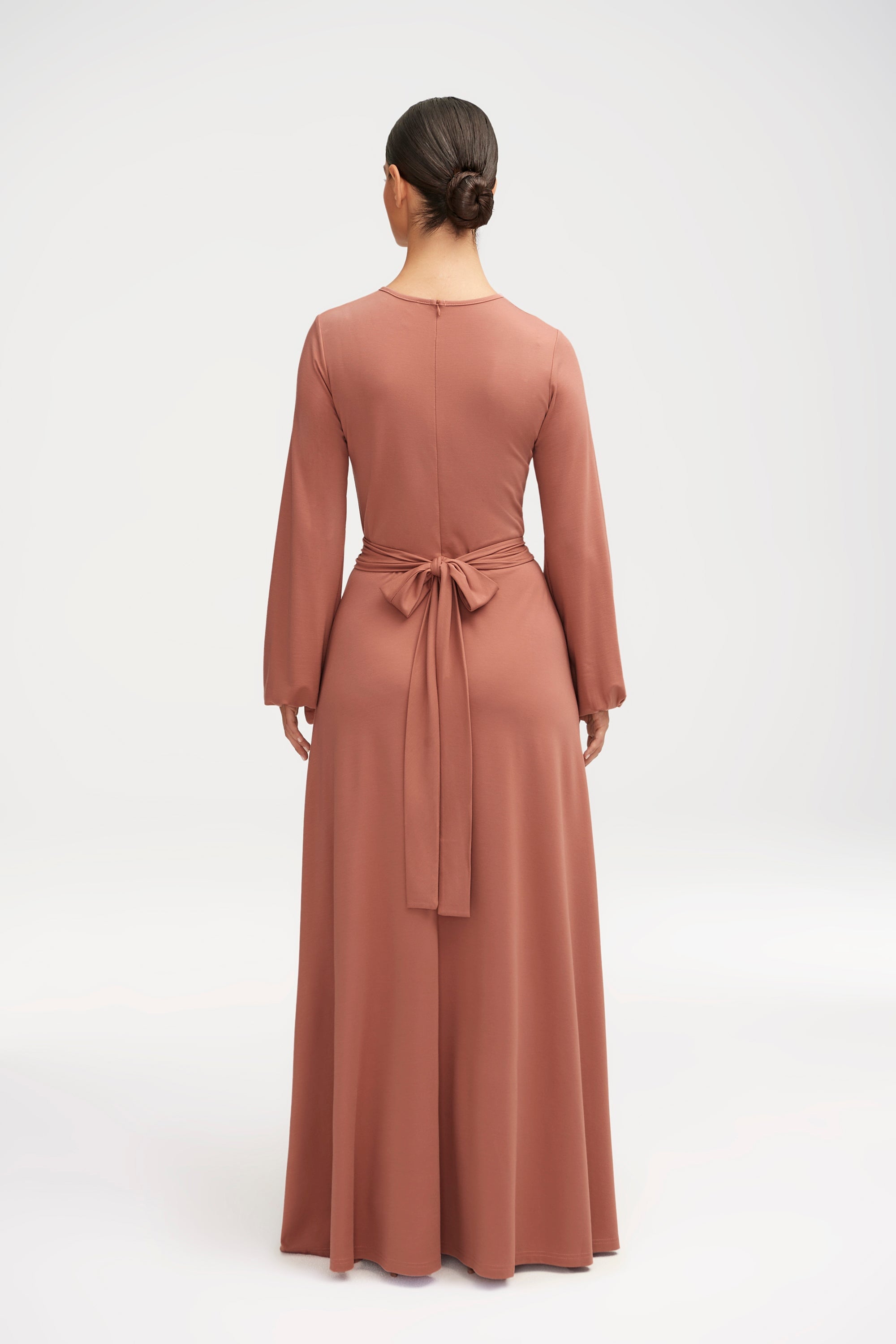 Alice Jersey Tie Waist Maxi Dress Dusty Rose