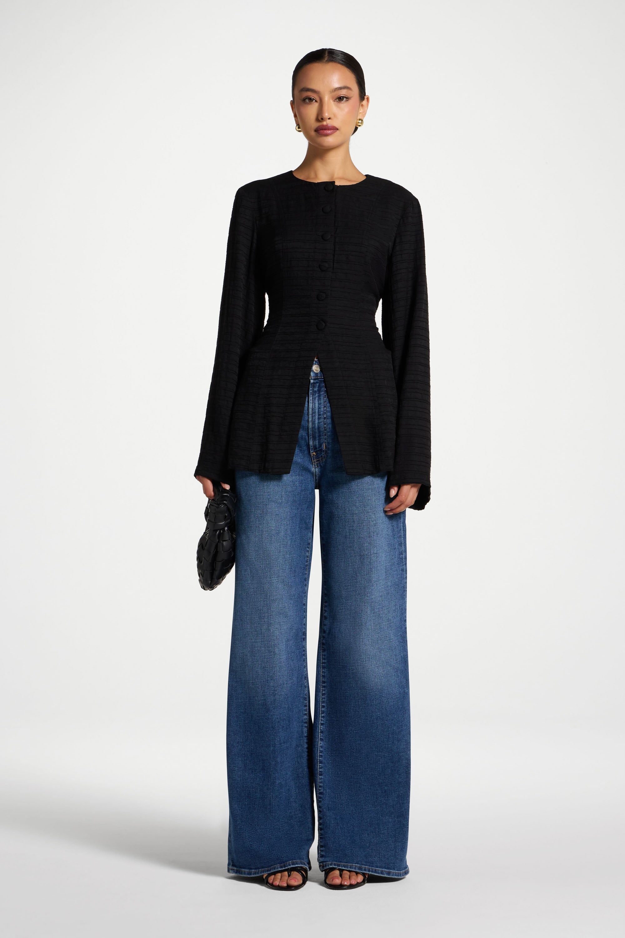 Alice Lace Up Back Top - Black Abayas Veiled 