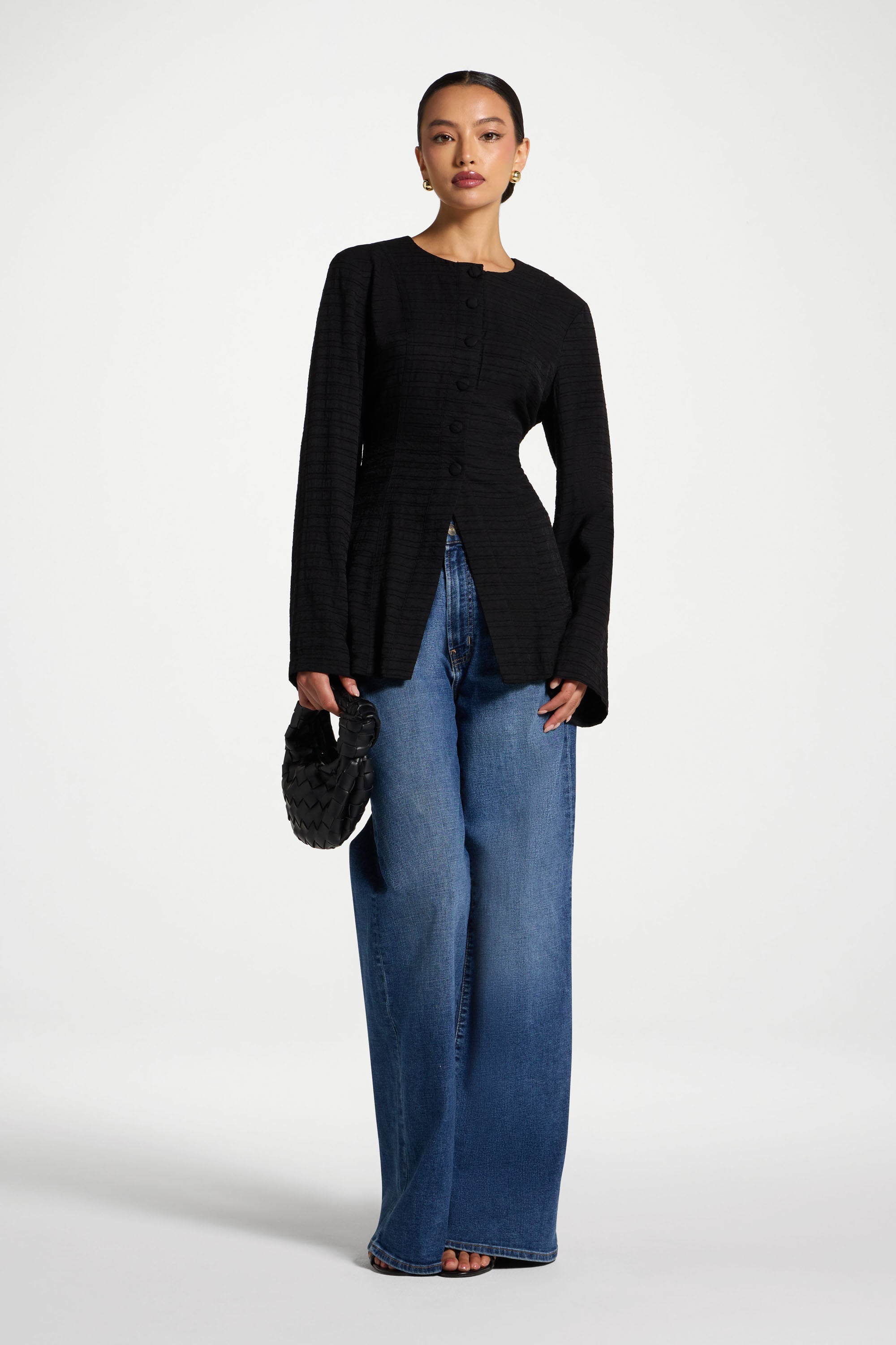 Alice Lace Up Back Top - Black Abayas Veiled 