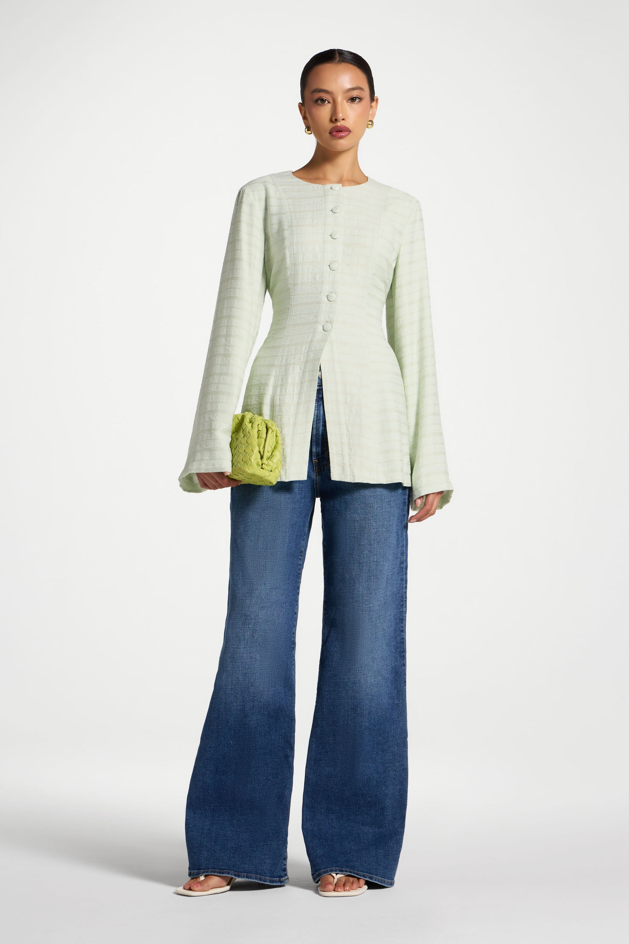 Alice Lace Up Back Top - Pistachio Abayas Veiled 