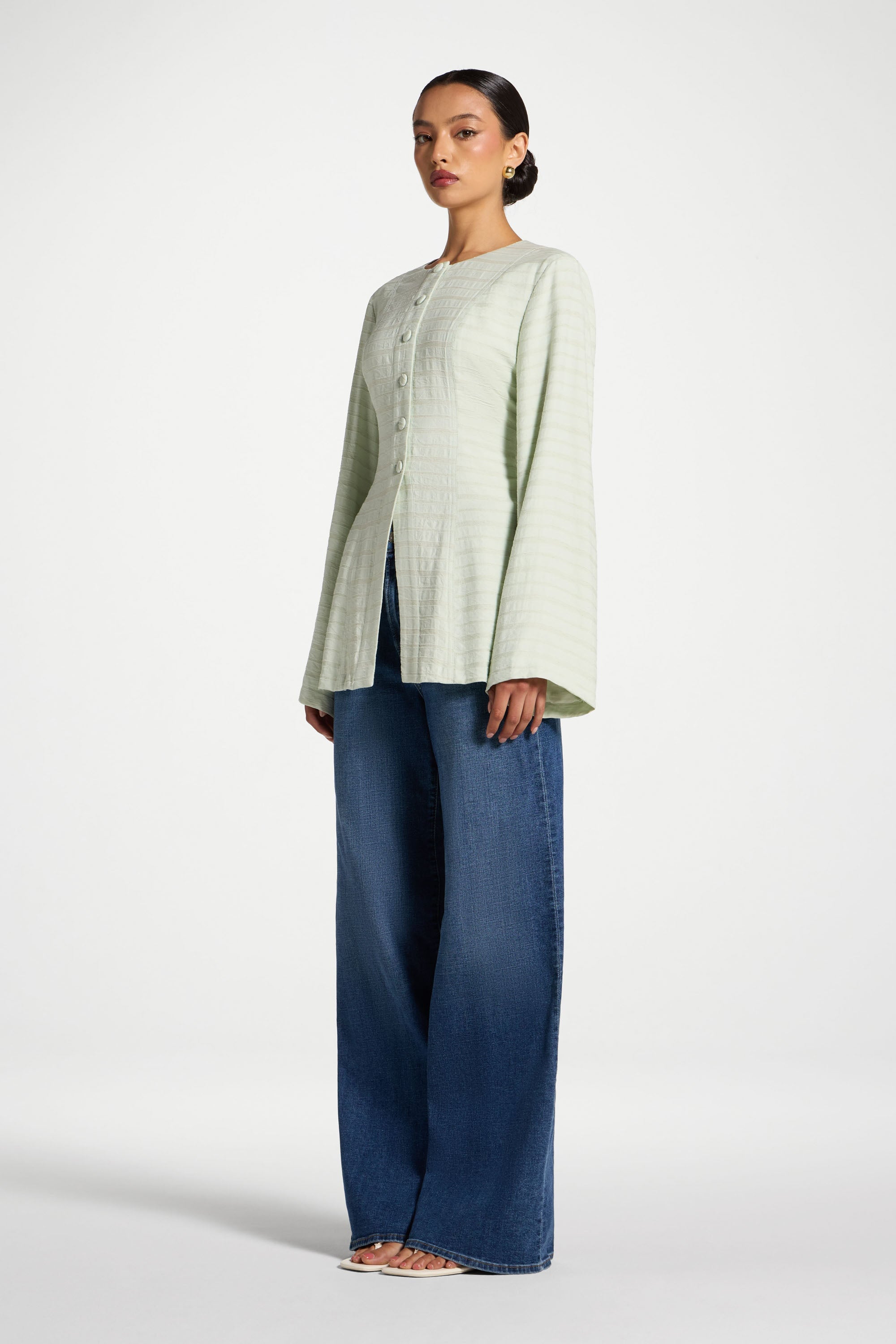 Alice Lace Up Back Top - Pistachio Abayas Veiled 