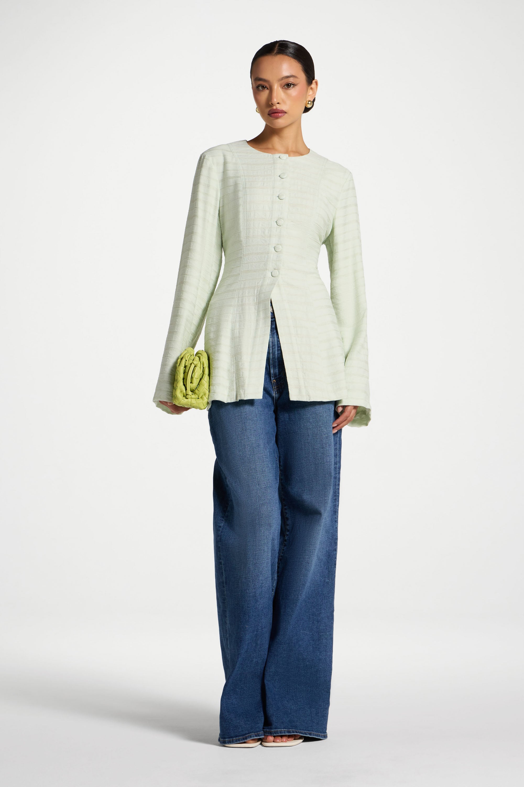 Alice Lace Up Back Top - Pistachio Abayas Veiled 