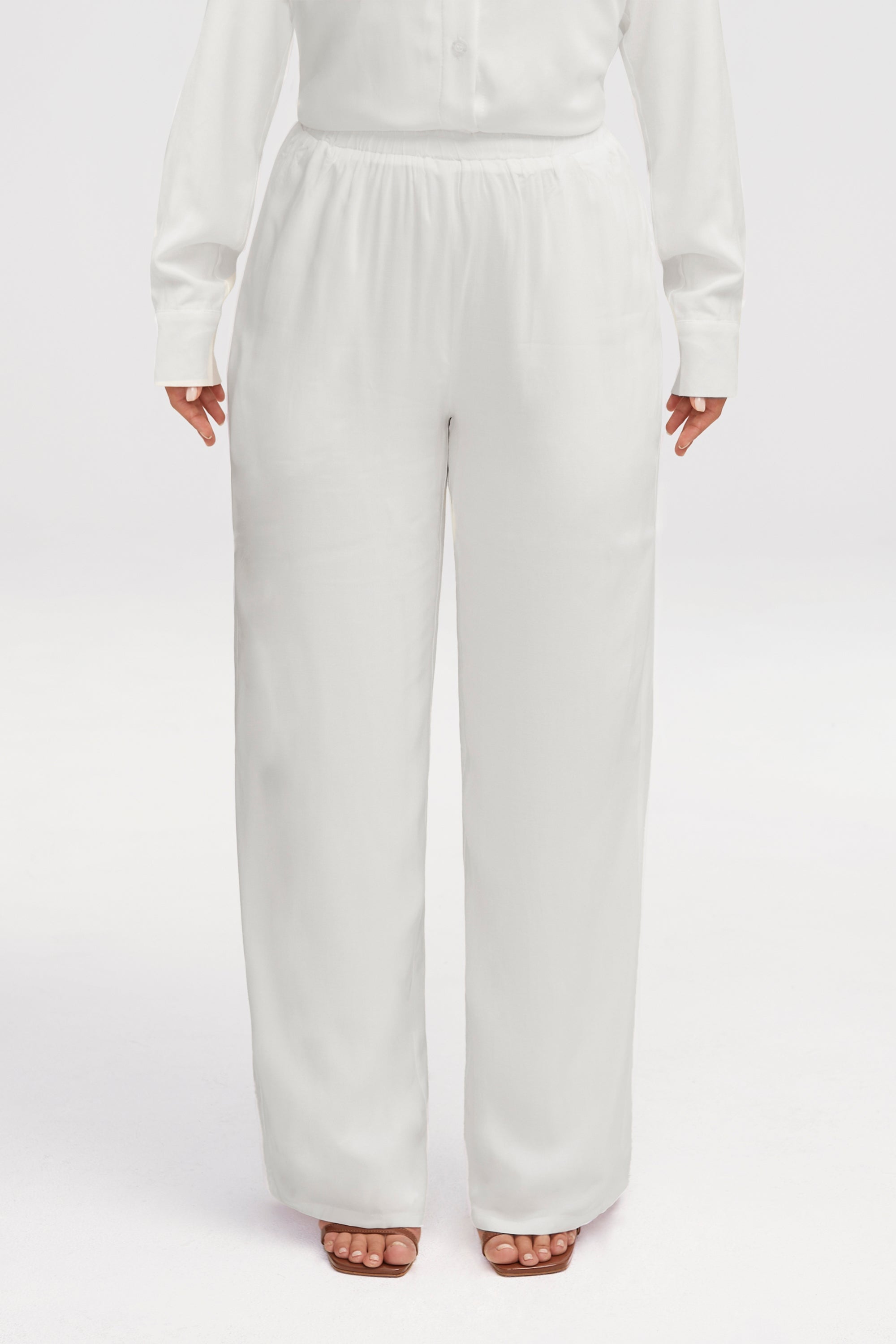 Alina Wide Leg Pants - White Clothing Veiled 