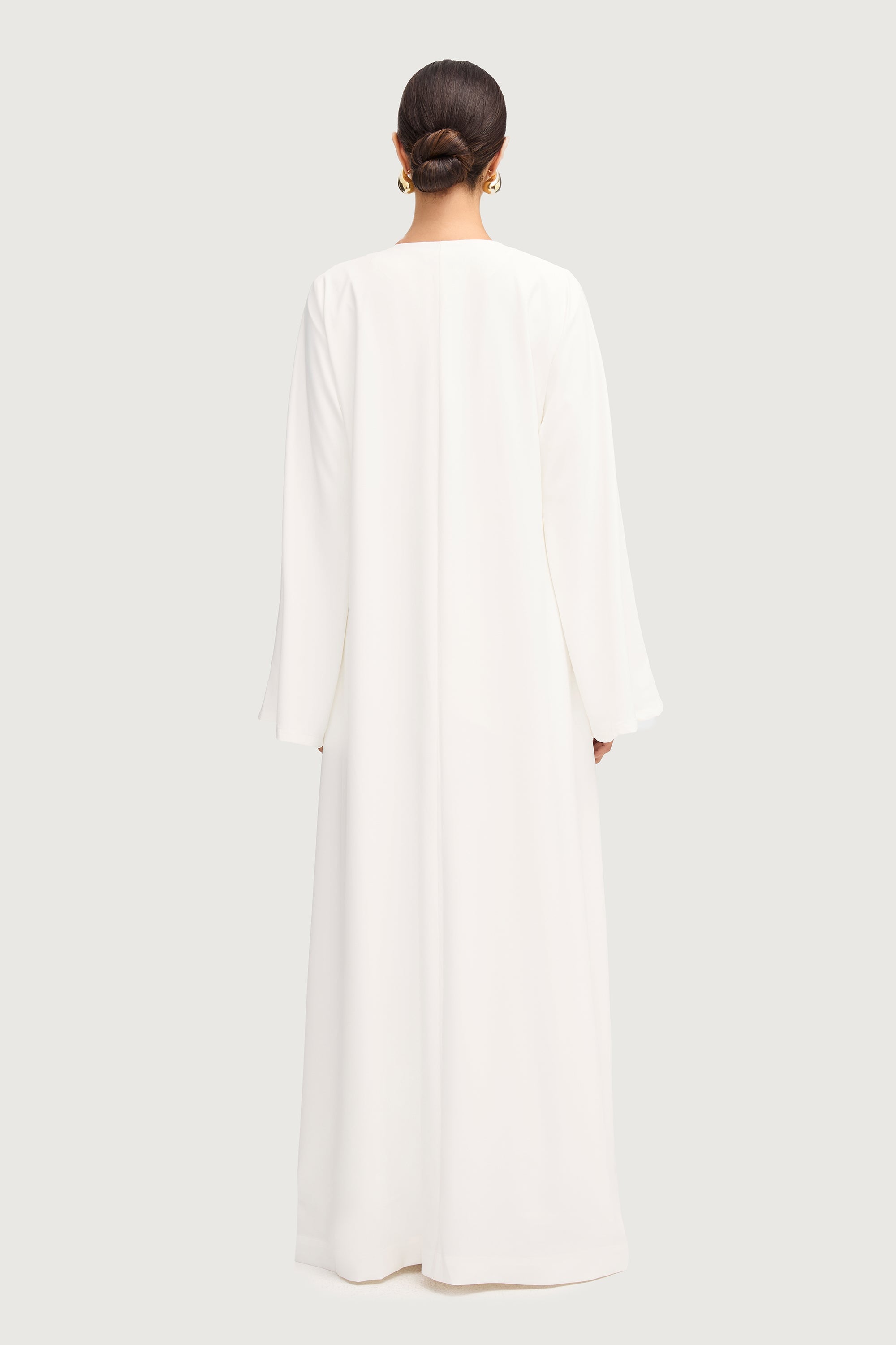 Ameena Open Abaya - White