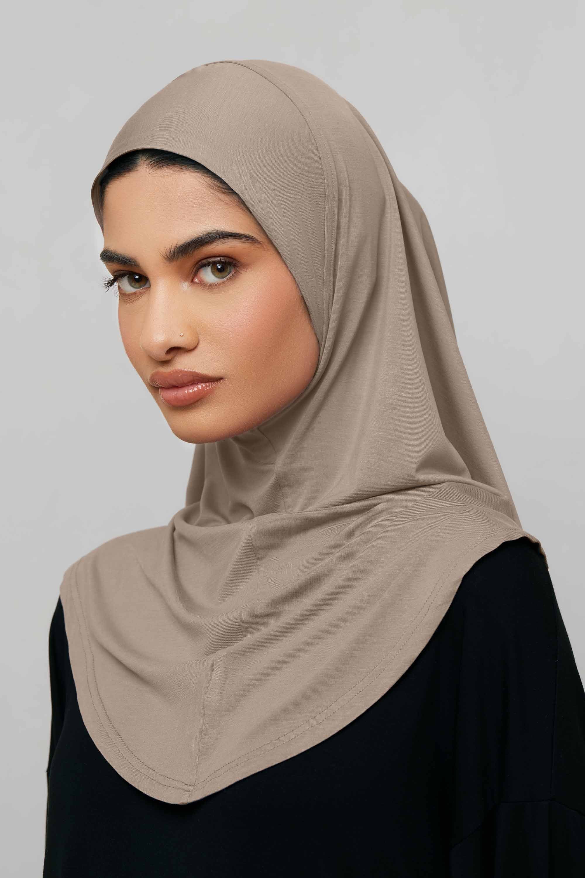 Amira Bamboo Jersey Instant Hijab - Mink Hijabs Veiled 