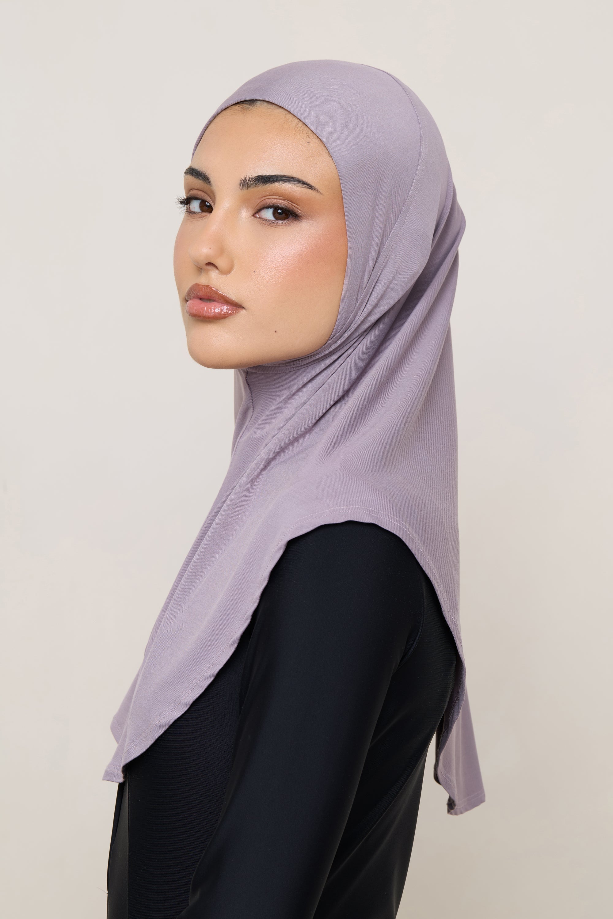 Amira Bamboo Jersey Instant Hijab - Purple Dove Hijabs Veiled 